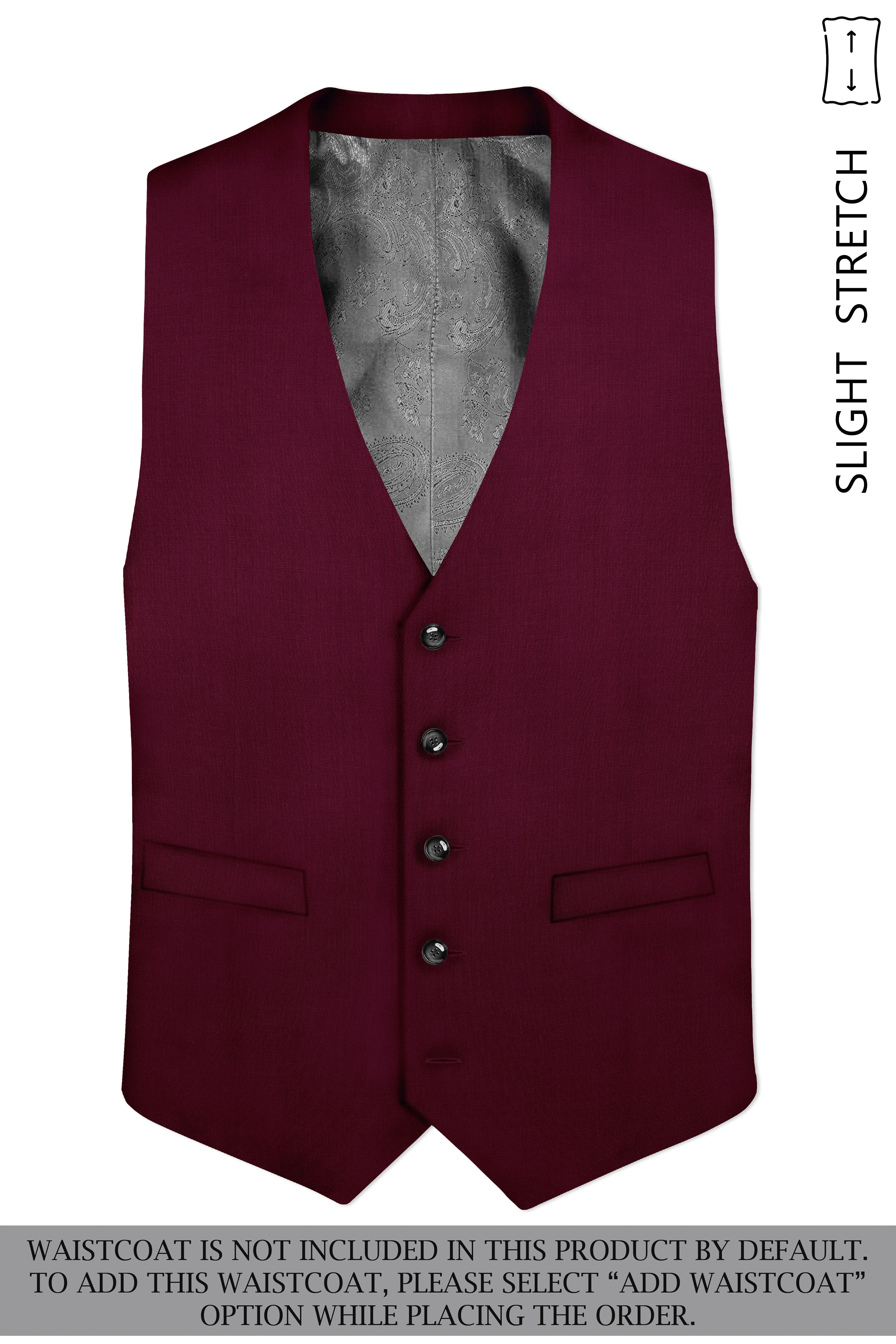 Regal Maroon-Tamarind With Blue Peak Lepal Solid Wool Rich Tuxedo Suit