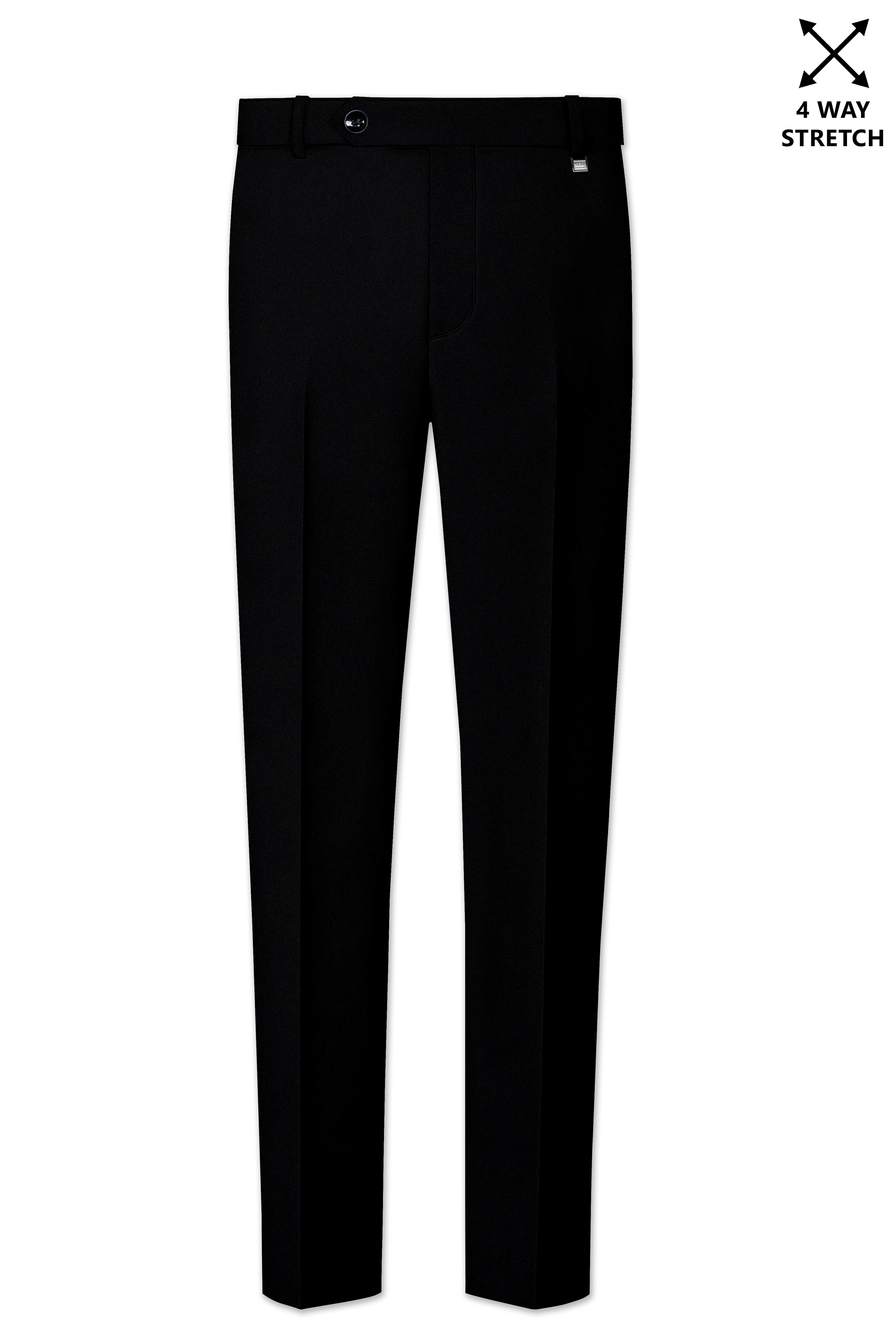 Kuro-Japanese Jade Black 4-Way Stretch Wrinkle-Free Wool Rich Single Breasted Suit