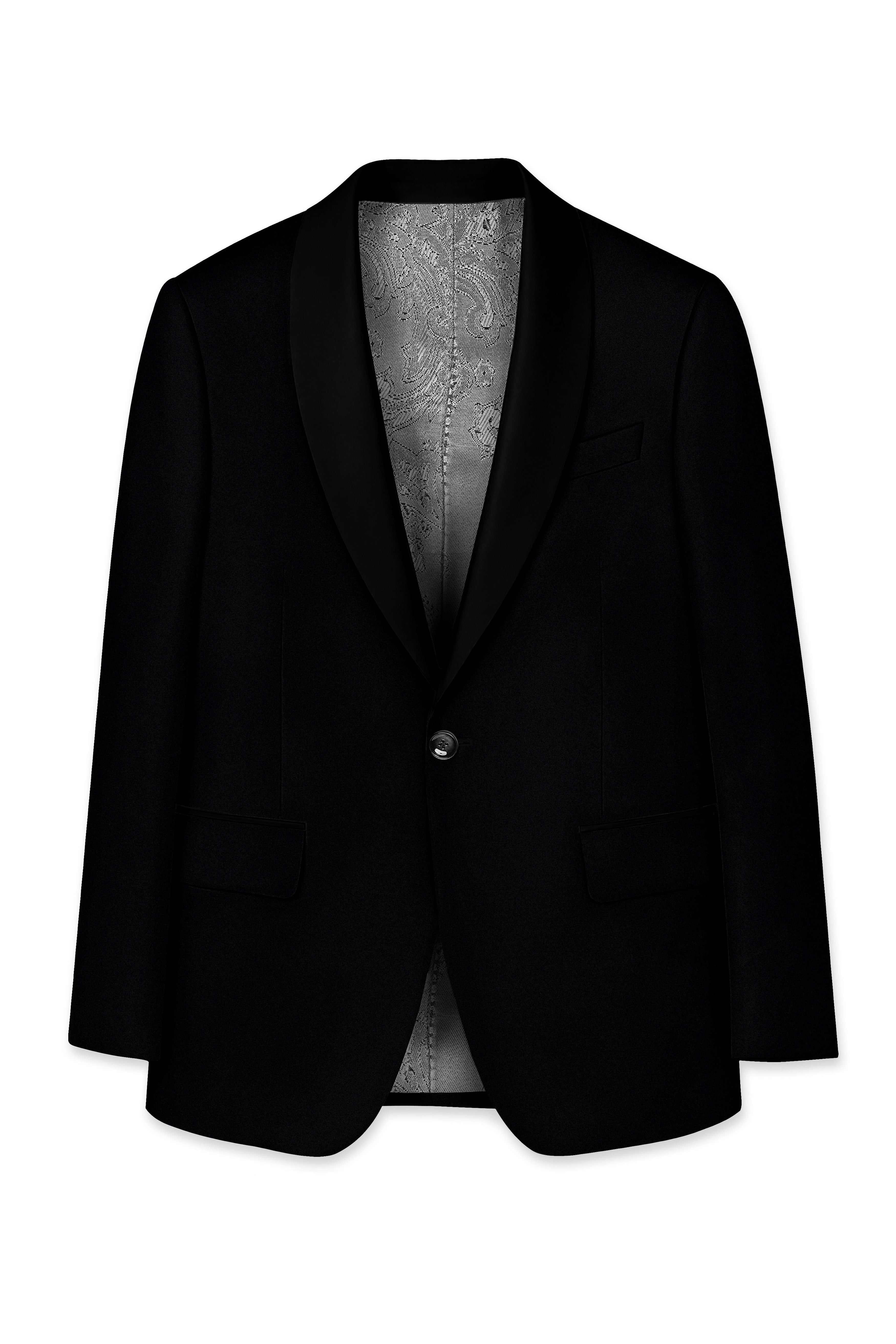Kuro-Japanese Jade Black 4-Way Stretch Wrinkle-Free Wool Rich Tuxedo Suit