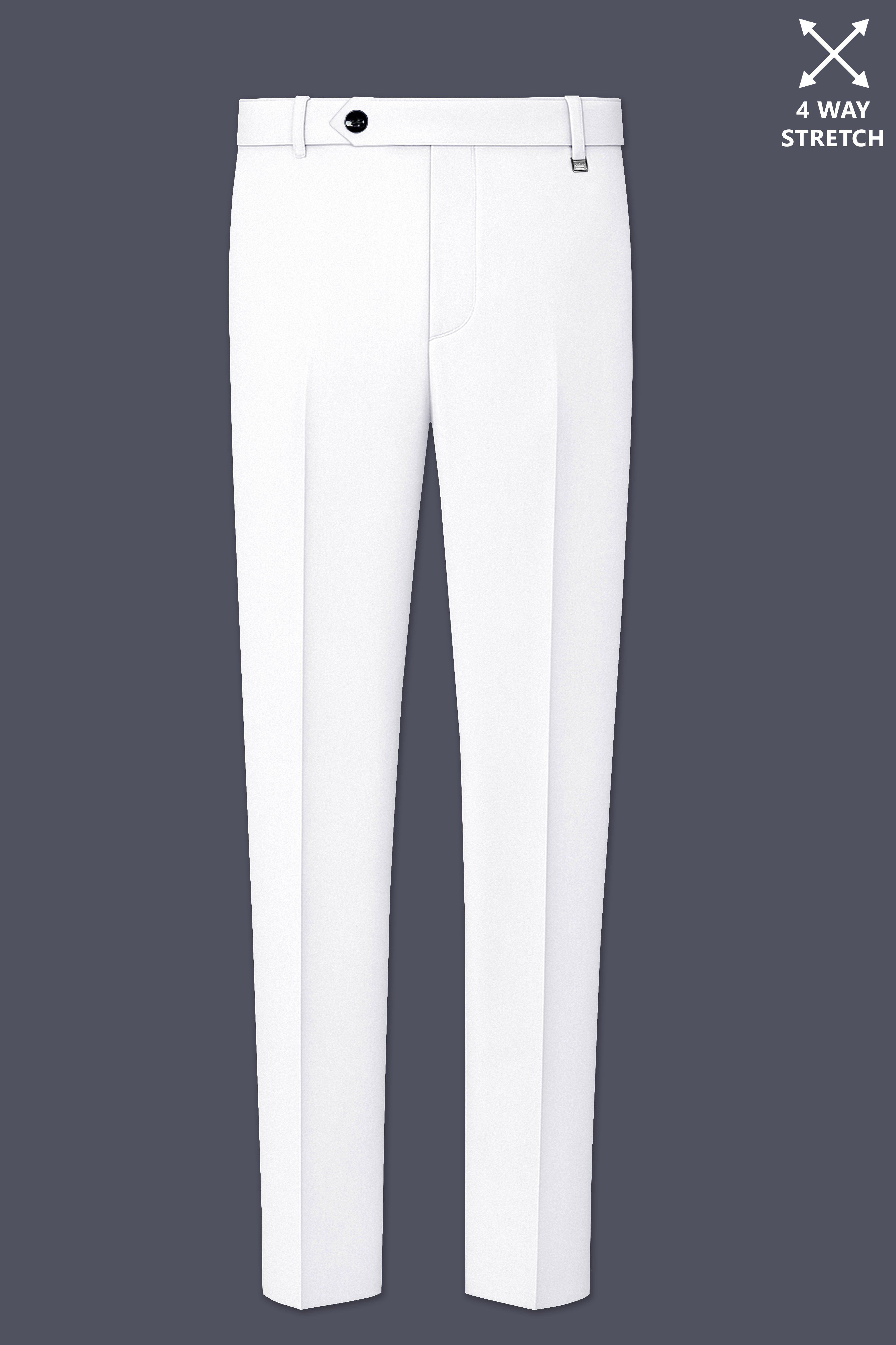 Shiro-Japanese Bright White 4-Way Stretch Wrinkle-Free Wool Rich Tuxedo Suit