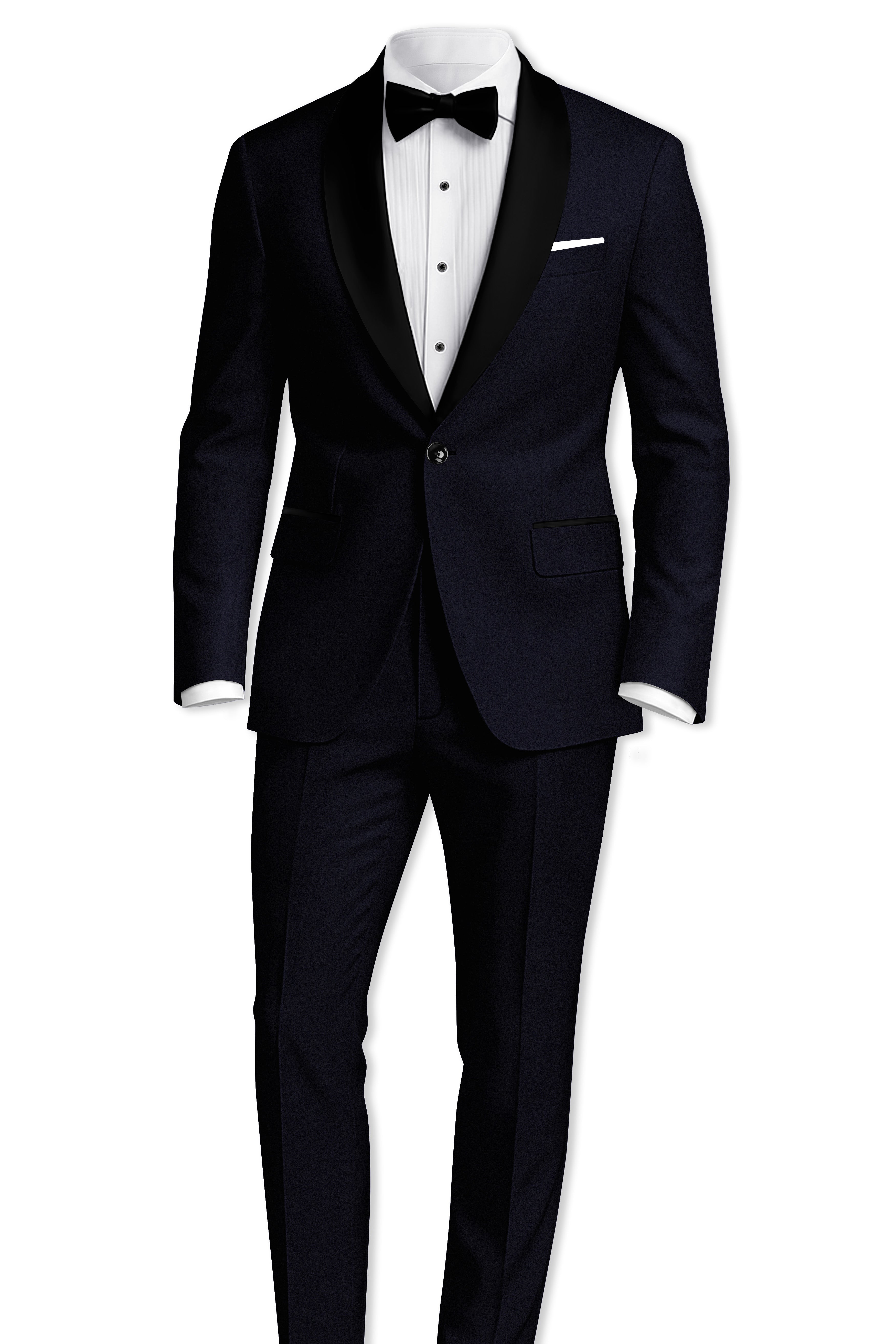 Aozora-Japanese Marine Blue 4-Way Stretch Wrinkle-Free Wool Rich Tuxedo Suit