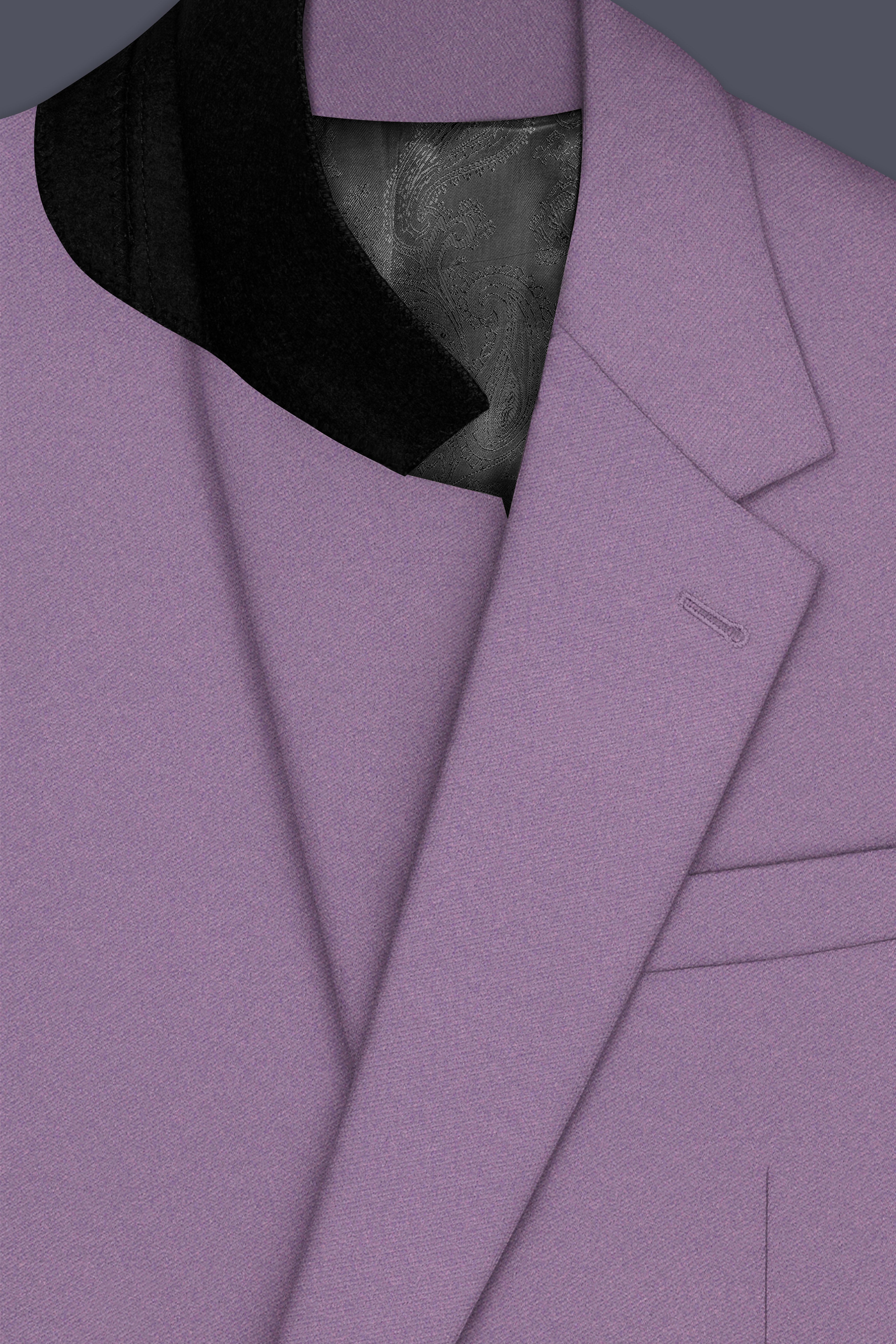 Violeto-Korean Mobster Purple 4-Way Stretch Wool Rich Single Breasted Suit