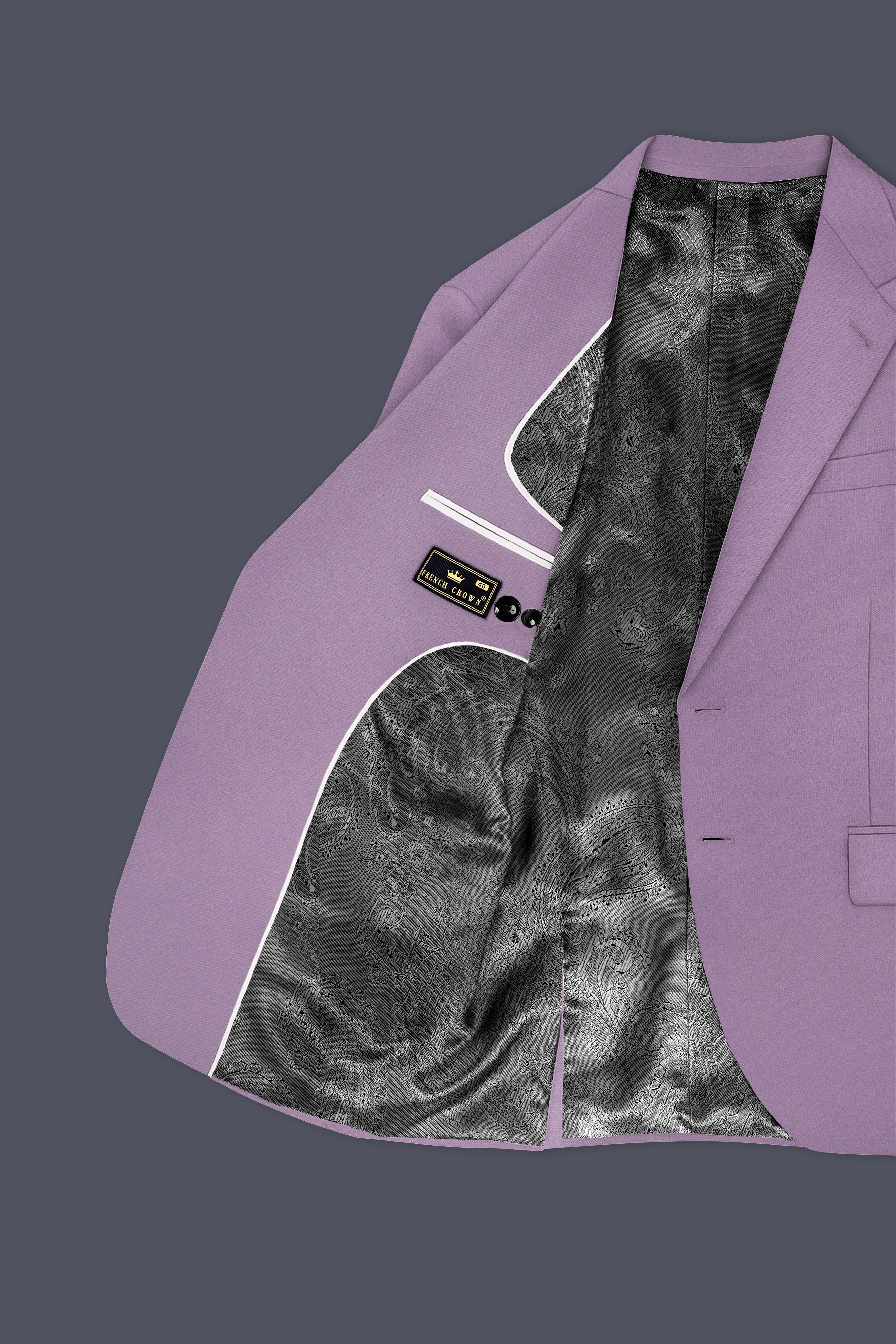 Violeto-Korean Mobster Purple 4-Way Stretch Wrinkle-Free Wool Rich Single Breasted Suit