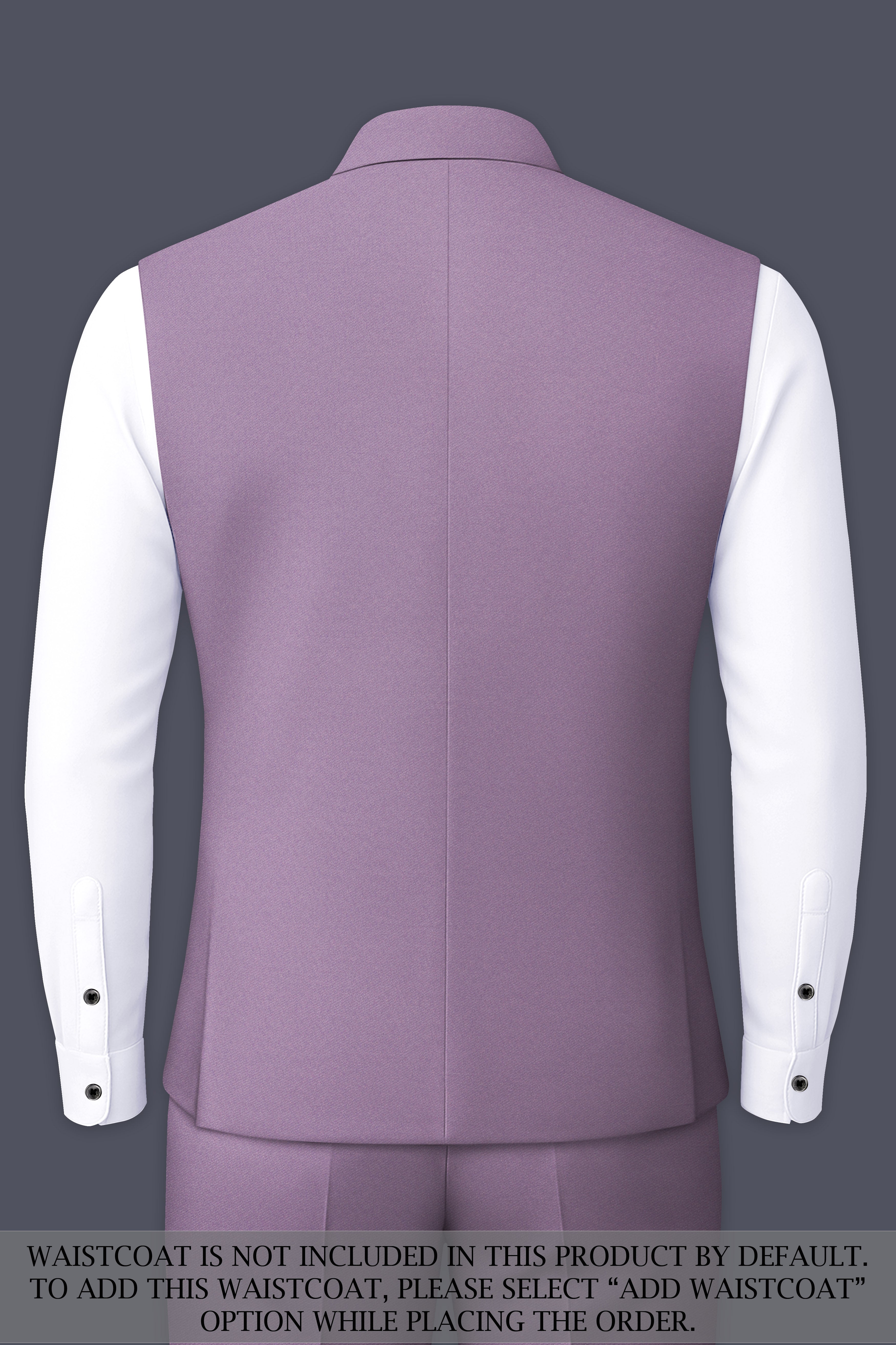 Violeto-Korean Mobster Purple 4-Way Stretch Wool Rich Cross Placket Bandhgala Suit