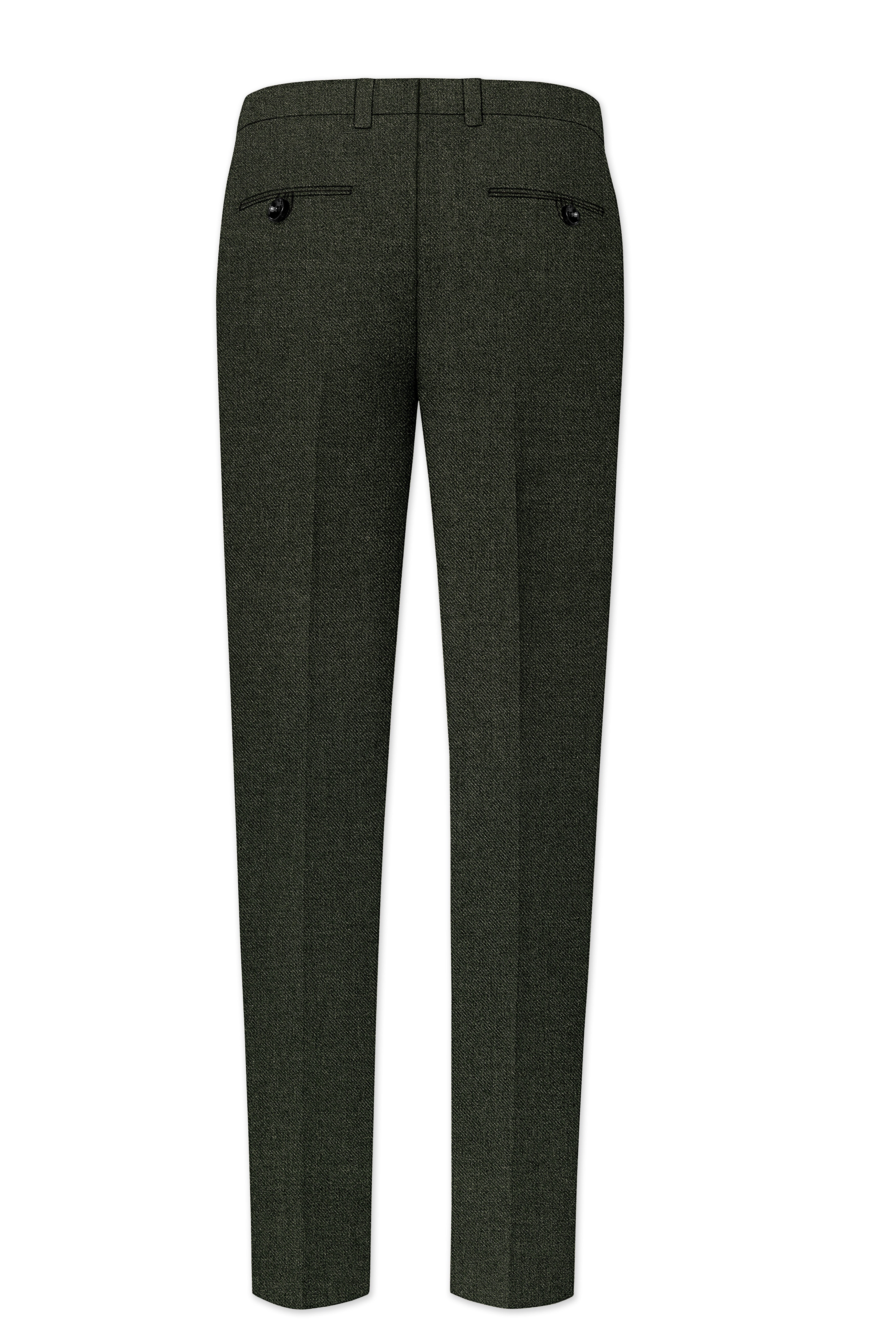 Virenza-Rangoon Green Textured Tweed Double Breasted Suit