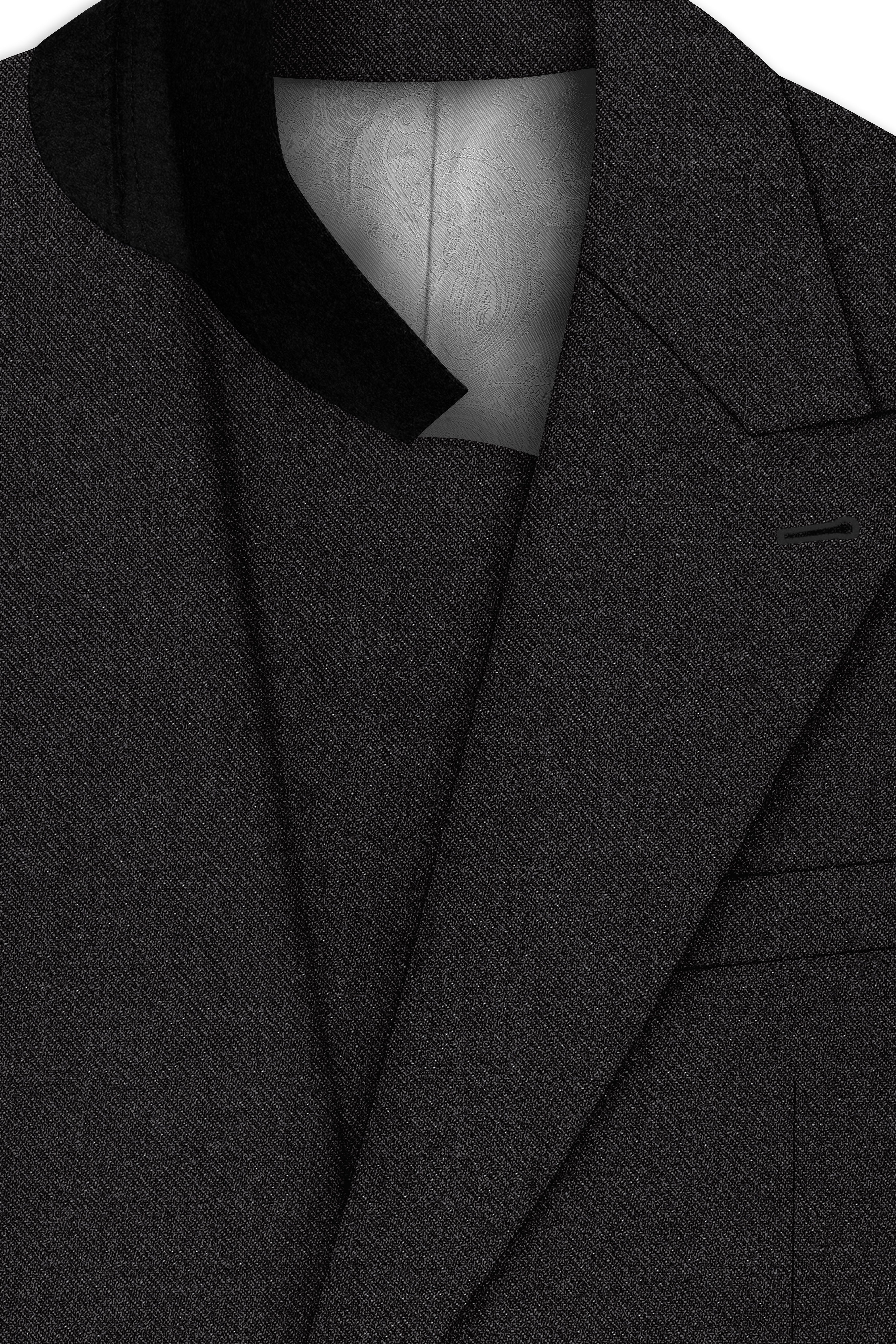Cinerro-Mine Shaft Gray Textured Tweed Double Breasted Suit