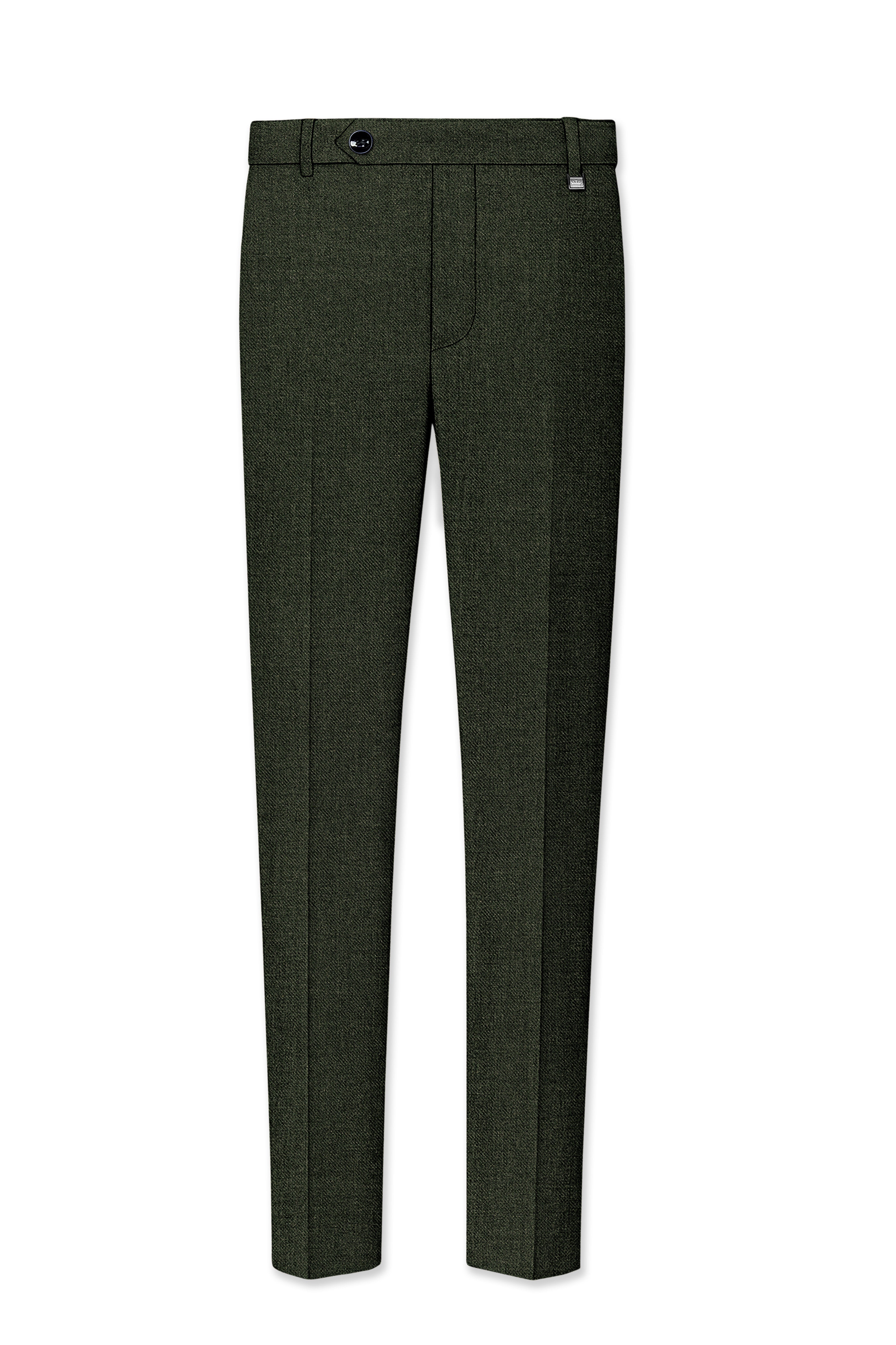 Virenza-Rangoon Green Textured Tweed Single Breasted Sports Suit