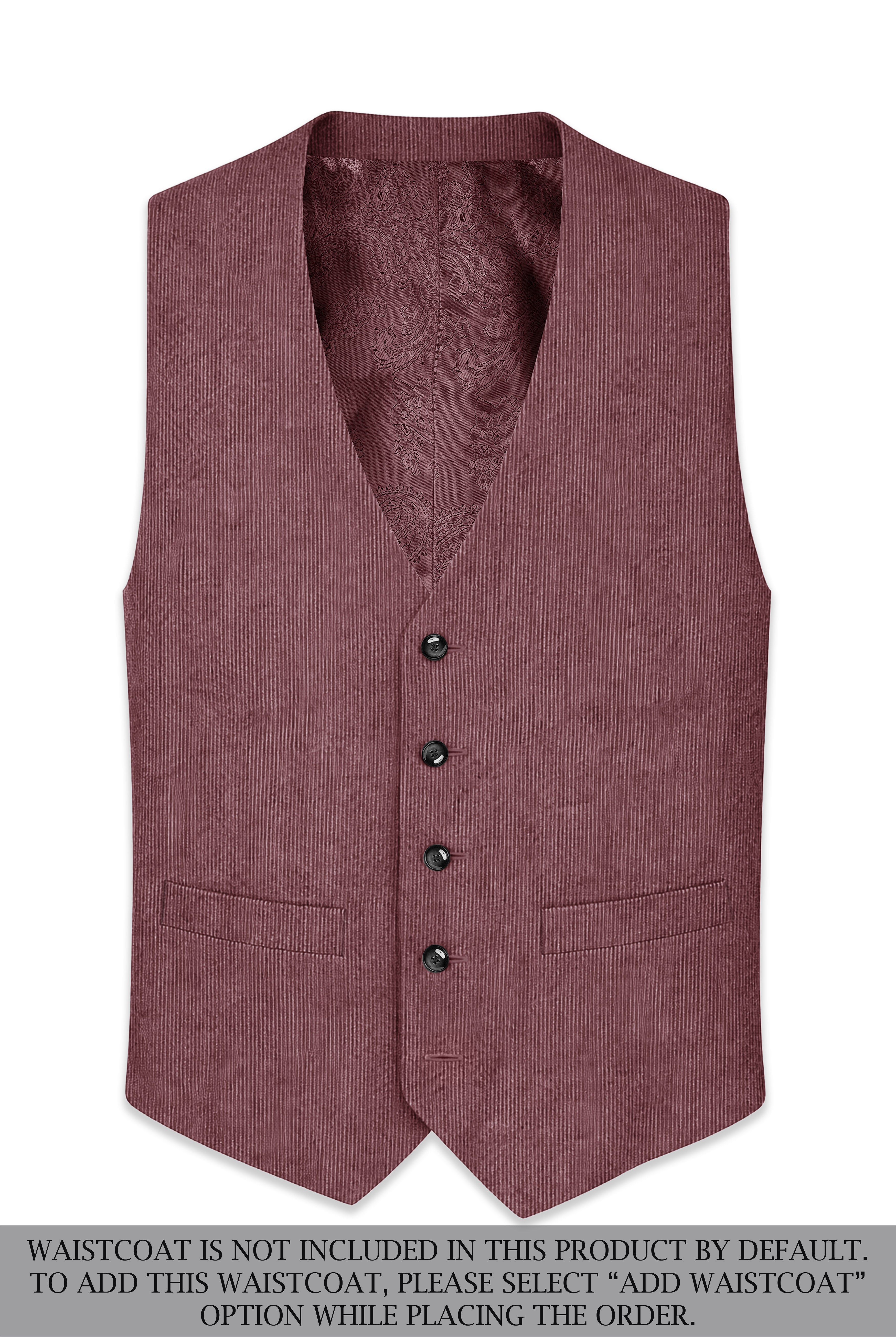 Tauzen-Rose Taupe Pink Corduroy Premium Single Breasted Sports Suit