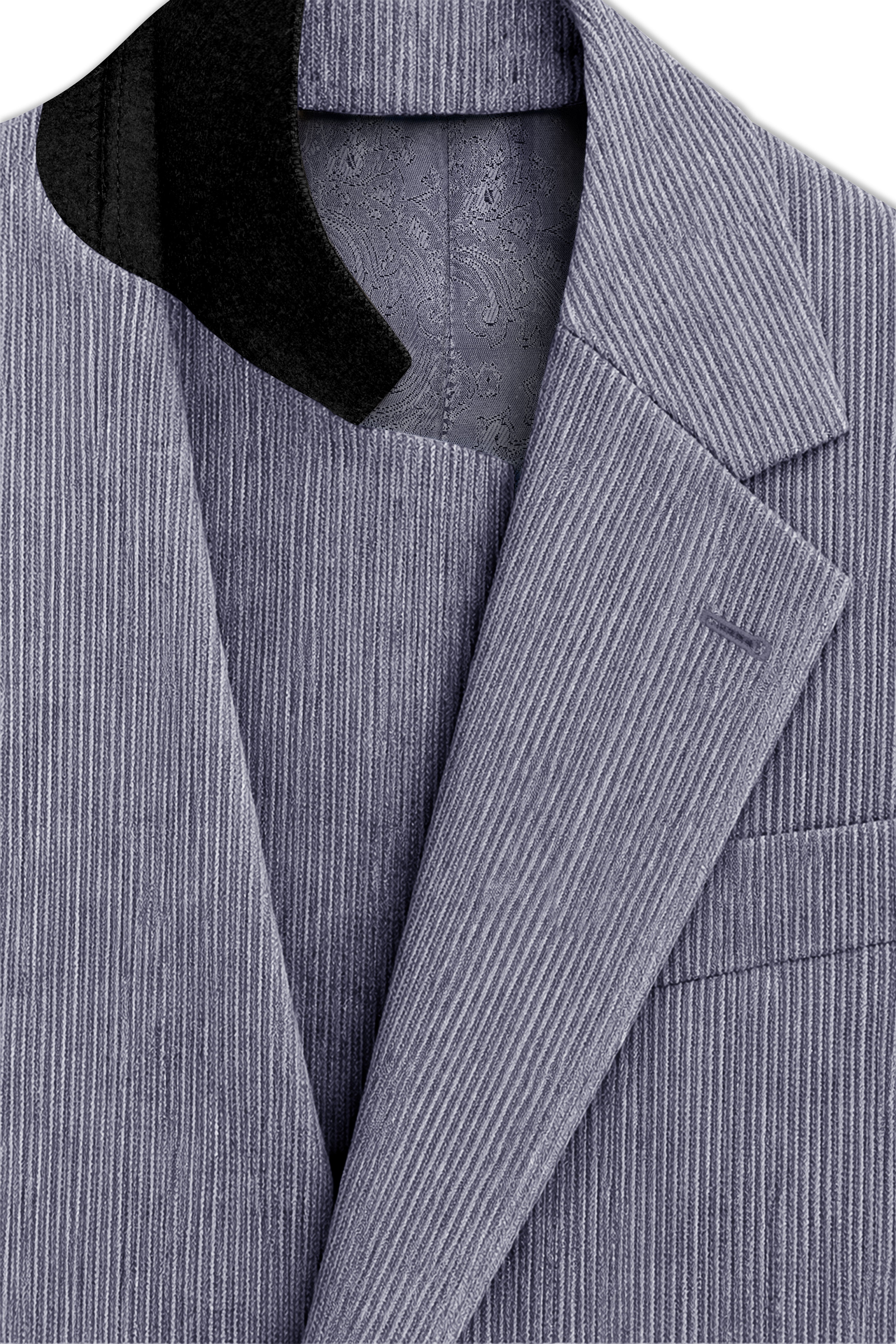 Ribvoro-Topaz Gray Corduroy Premium Single Breasted Sports Suit