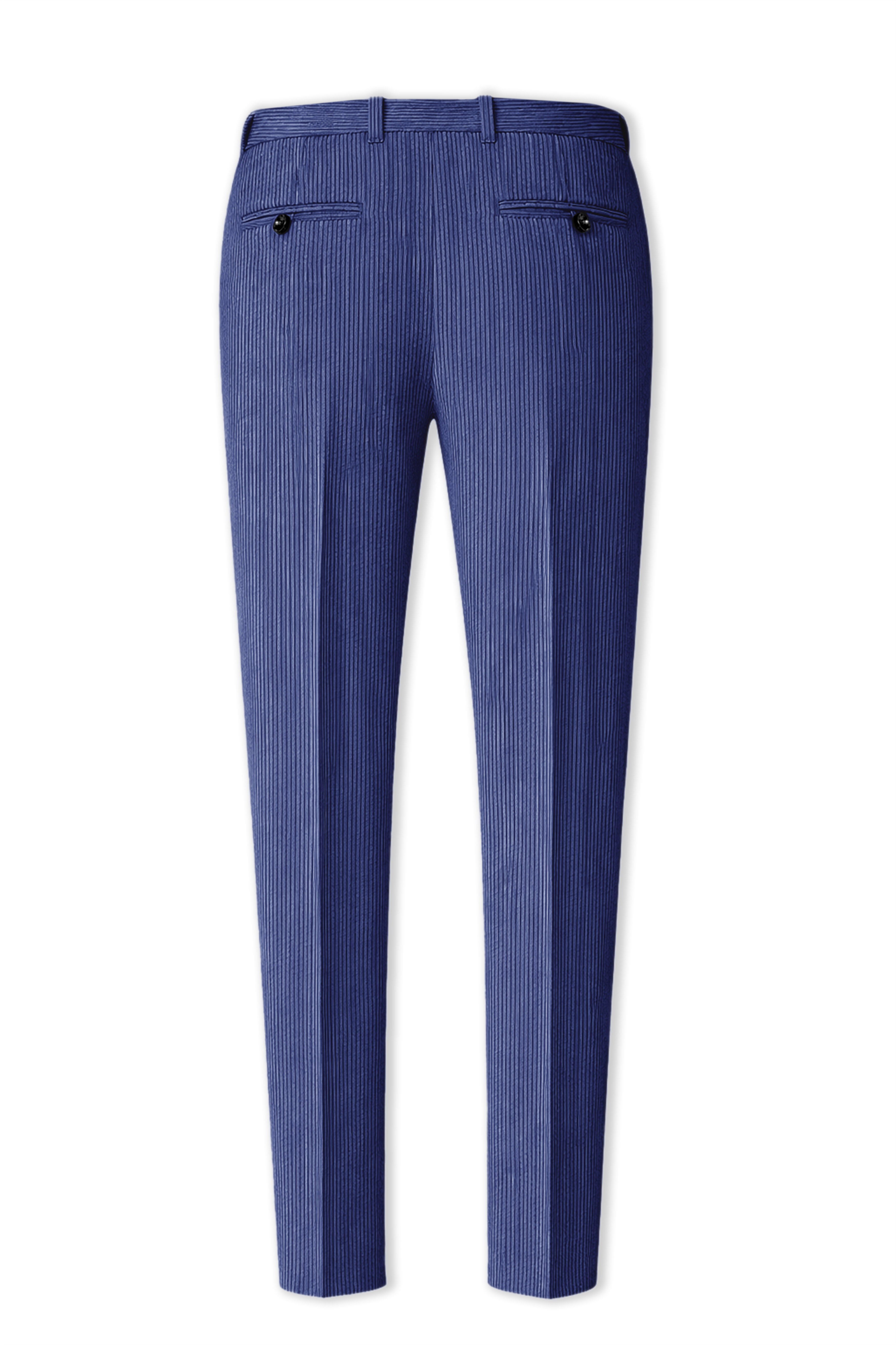 COLLEZIONI BIELLESI スーツ 上下 ストライプ ブルー グレー Slatzen-Slate Blue Textured Premium Corduroy Single Breasted Suit