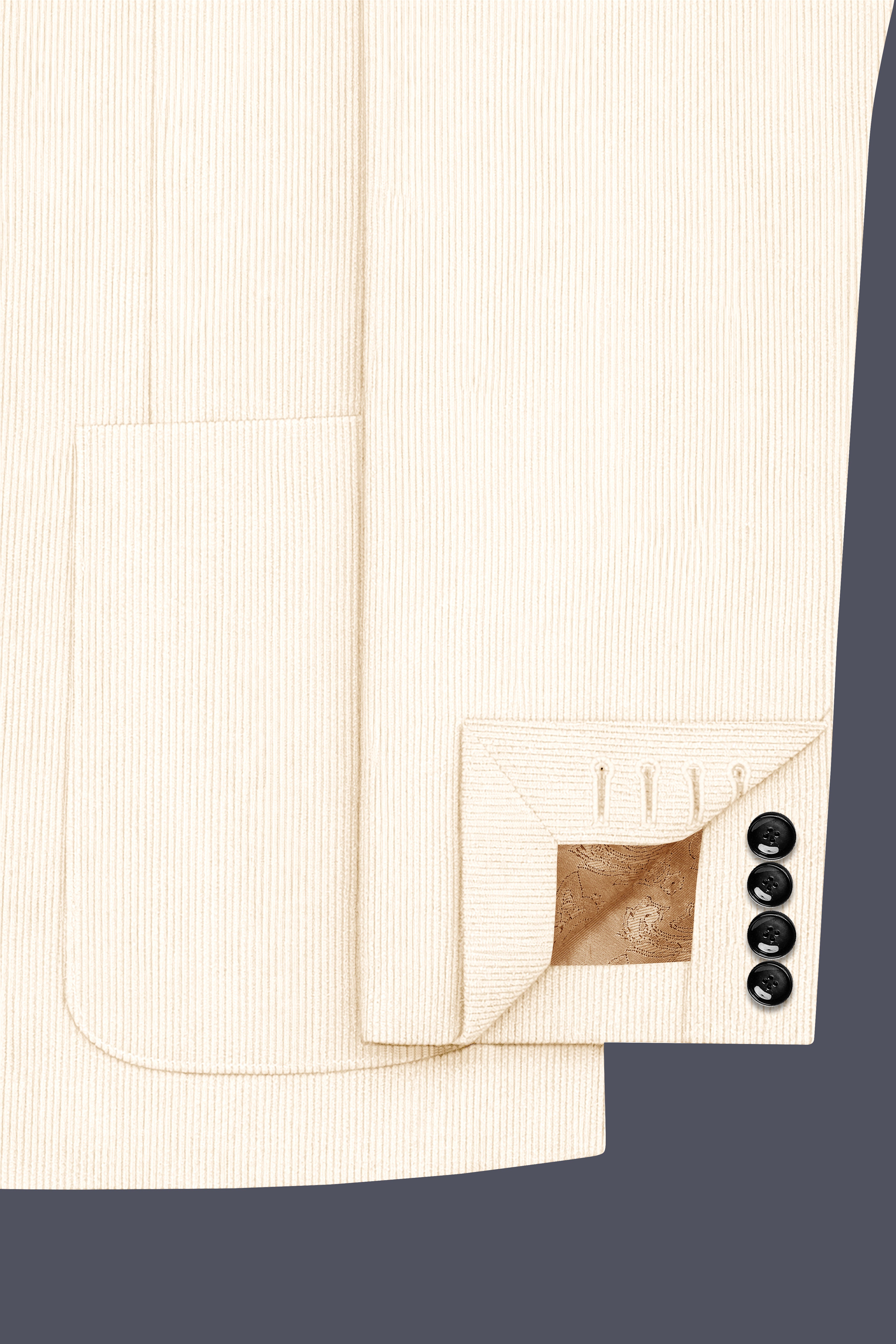 Ivoro-Swizzle Cream Corduroy Premium Single Breasted Sports Suit