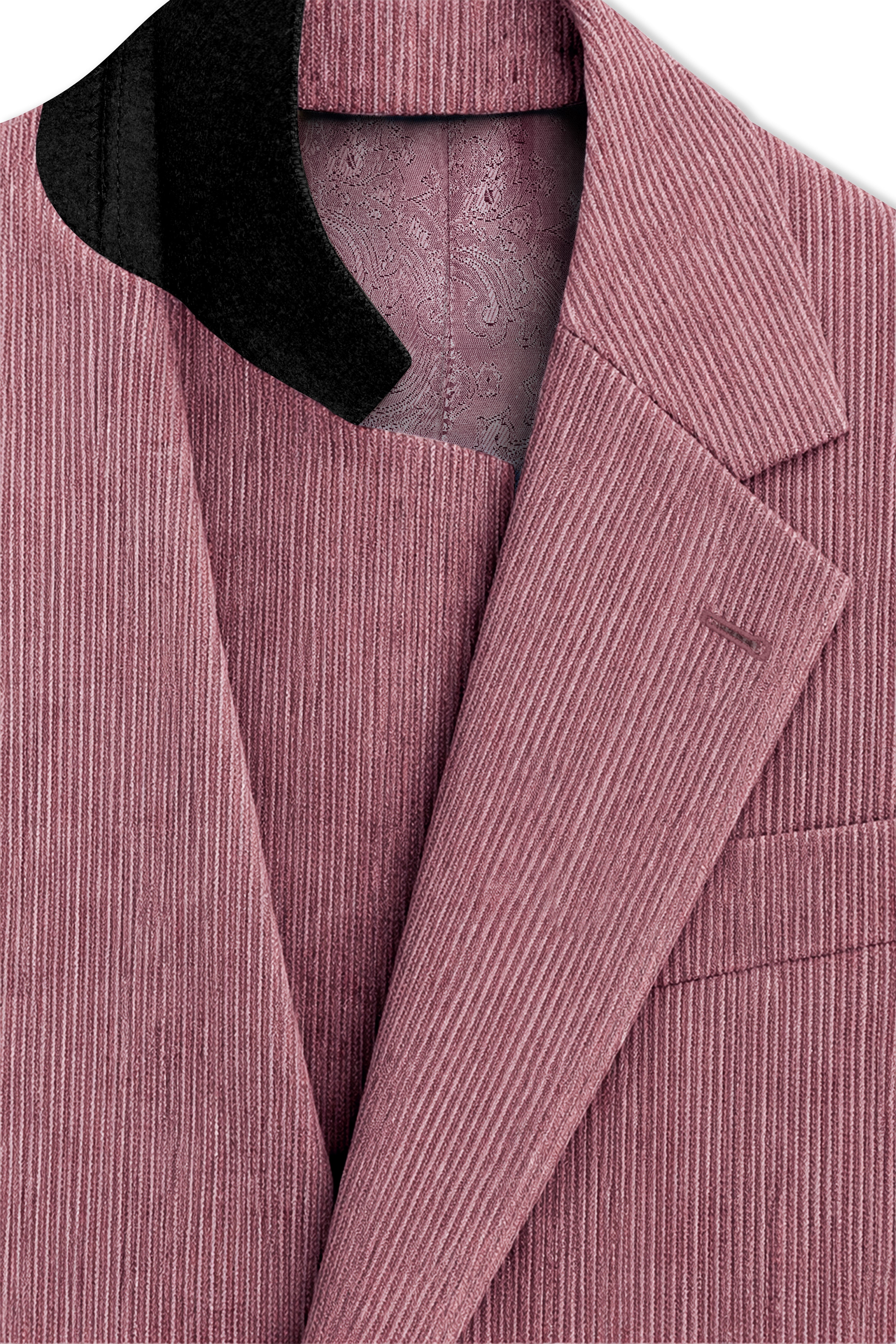 Petalux-Oriental Pink Corduroy Premium Single Breasted Sports Suit