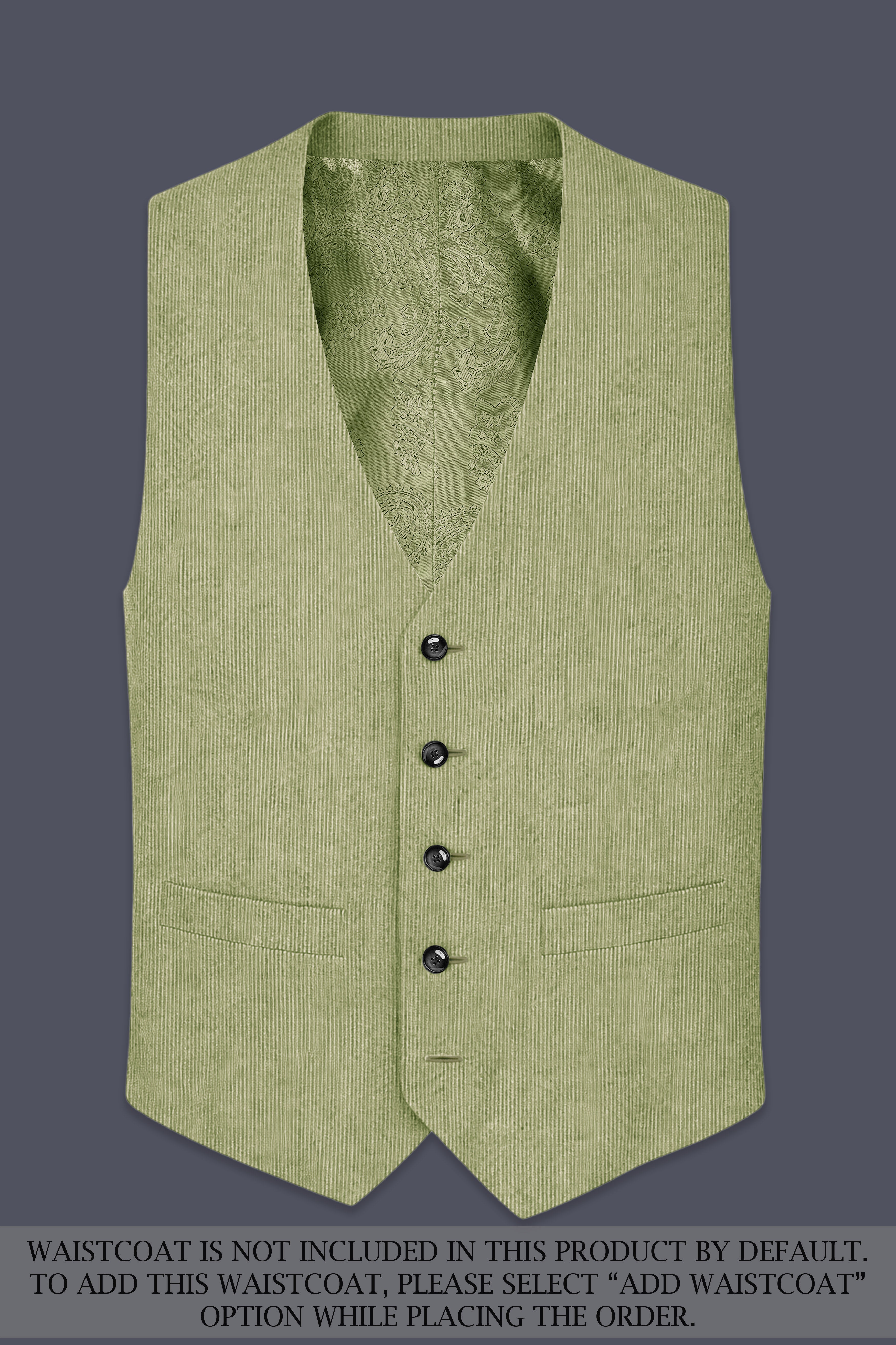 Aurethist-Thistle Green Corduroy Premium Single Breasted Sports Suit