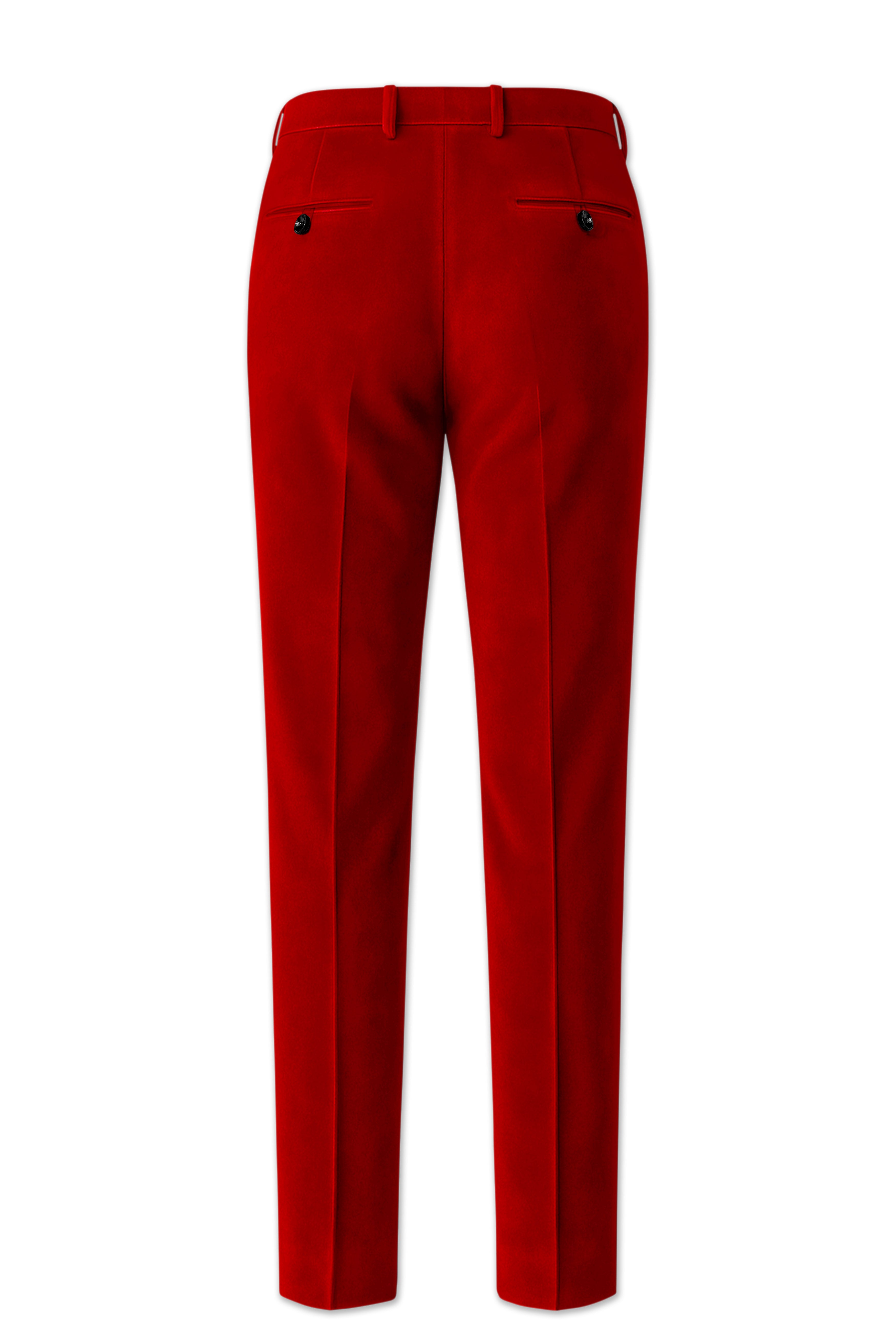 Imperio-Crimson Red Velvet Peak Lapel Tuxedo Suit