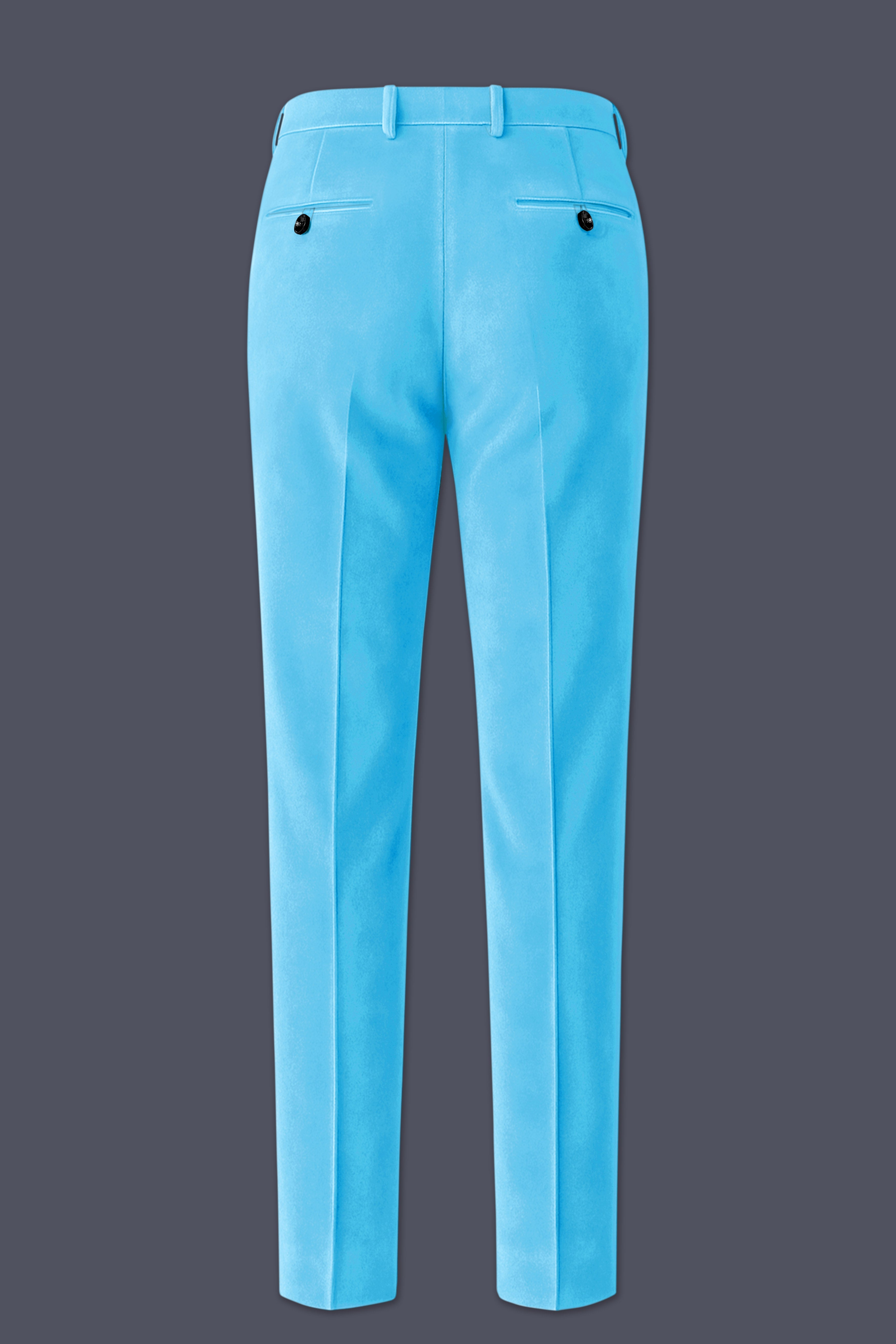 Azurion-Picton Blue Velvet Peak Lapel Tuxedo Suit