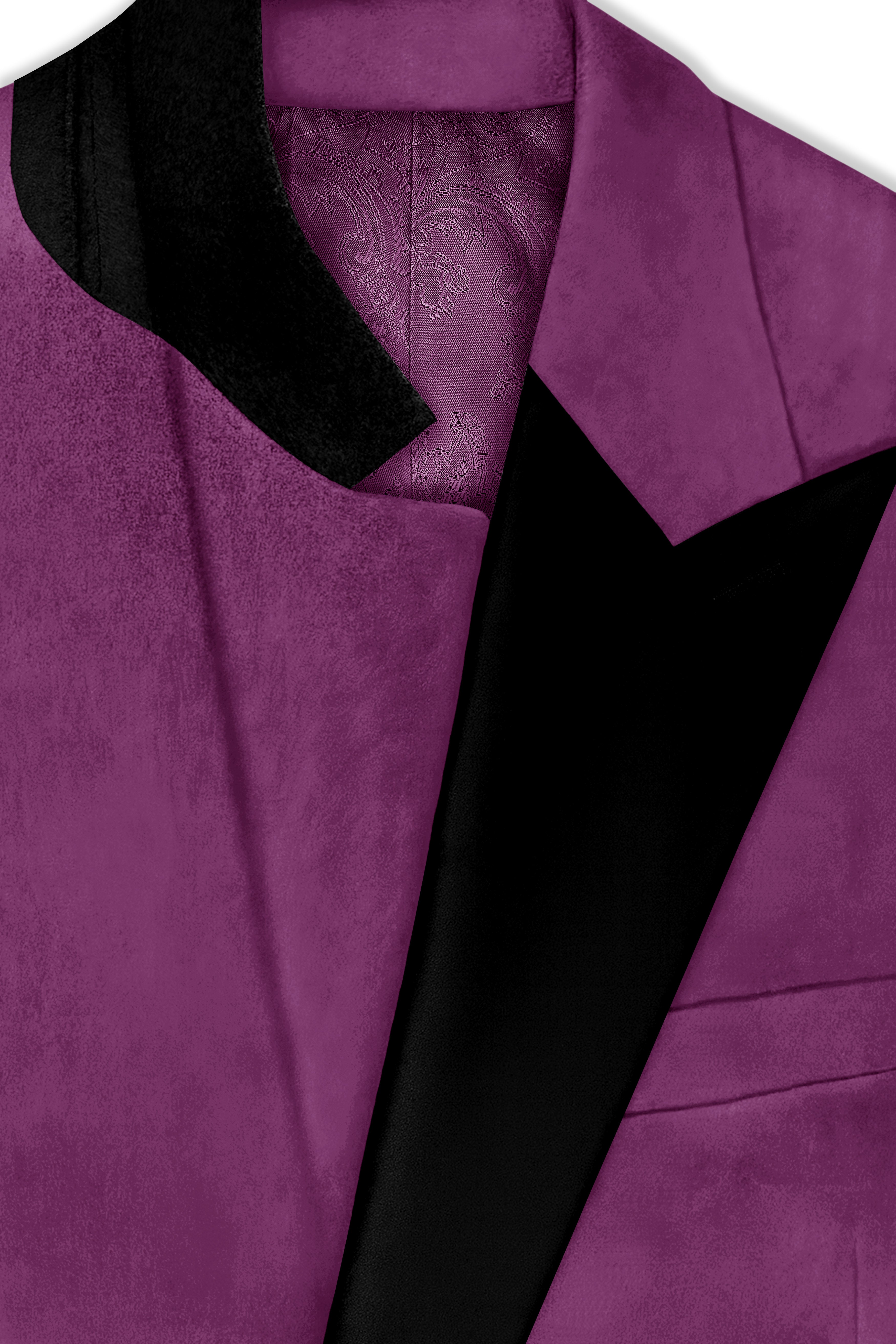 Imperial-Cannon Purple Velvet Peak Lapel Tuxedo Suit
