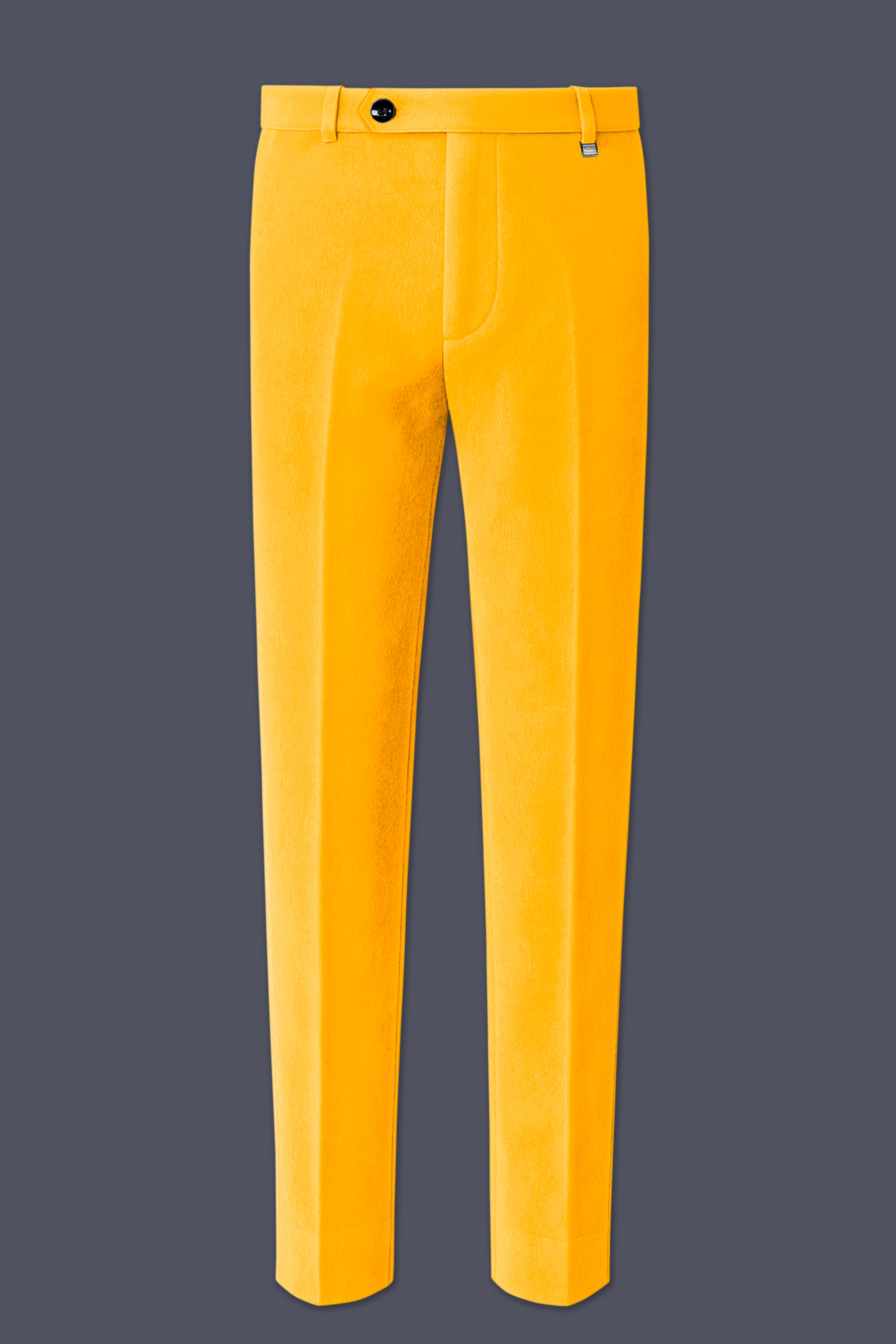 Marquis-Selective Yellow Velvet Peak Lapel Tuxedo Suit