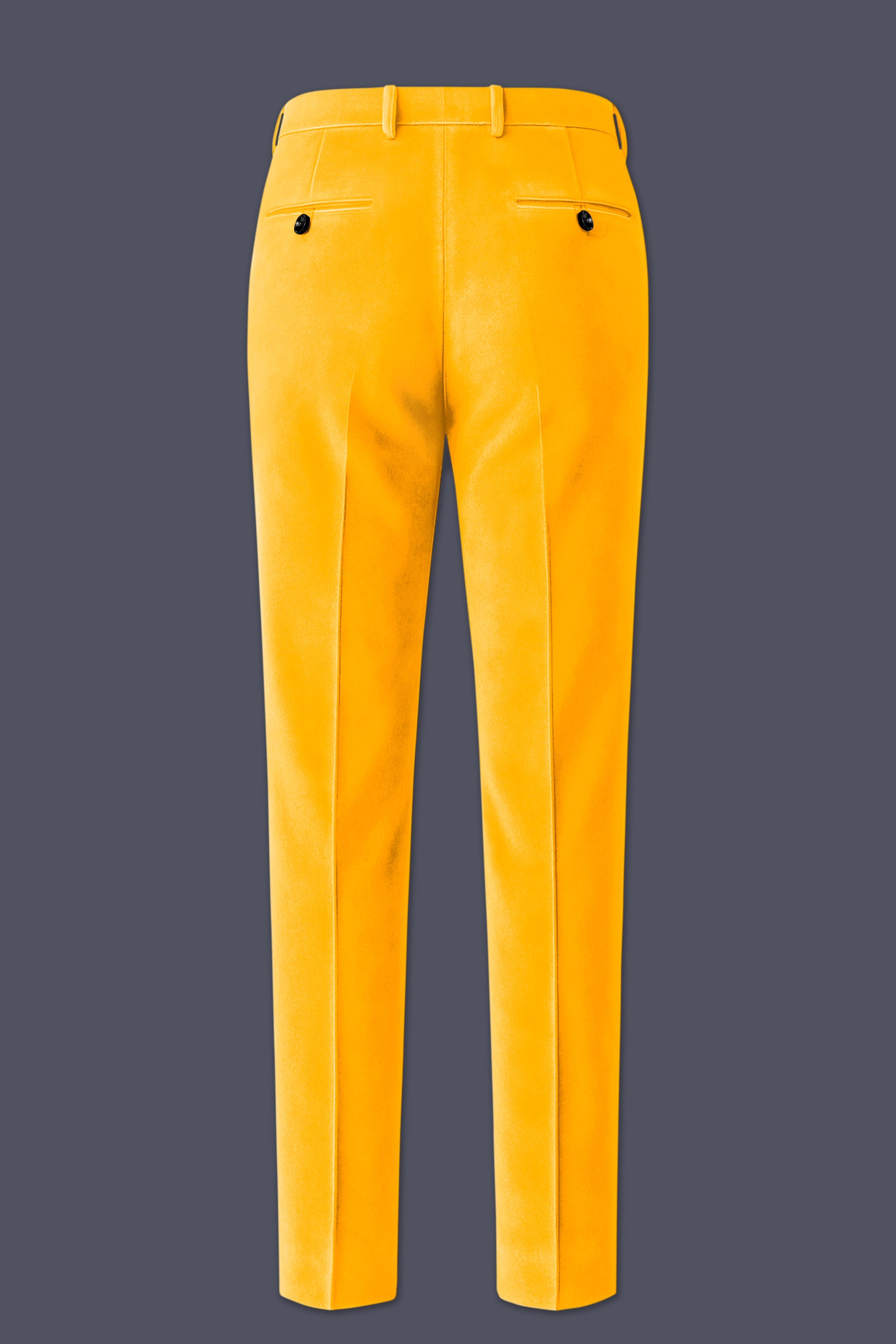 Marquis-Selective Yellow Velvet Peak Lapel Tuxedo Suit