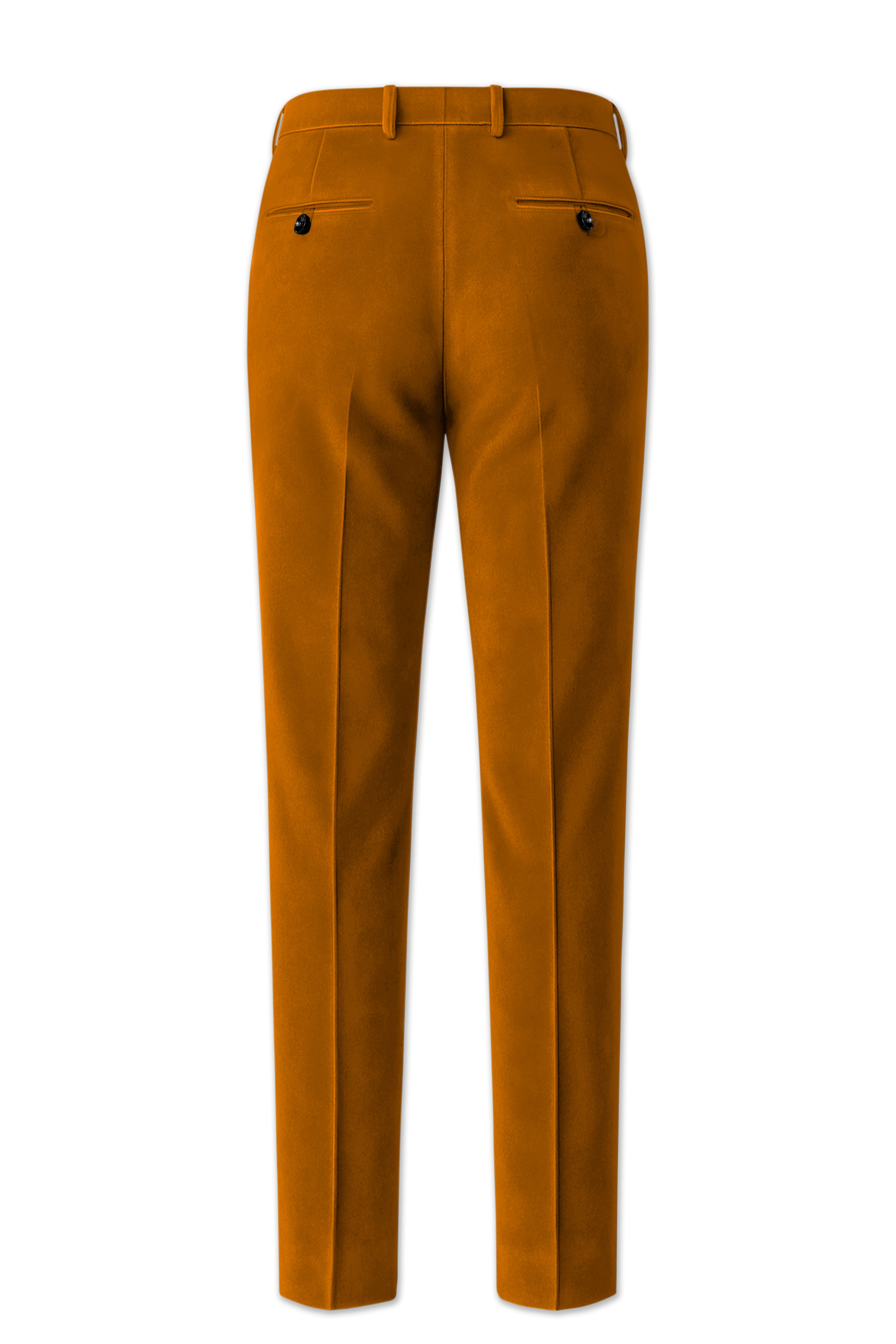 Volcan-Fiery Orange Velvet Peak Lapel Tuxedo Suit