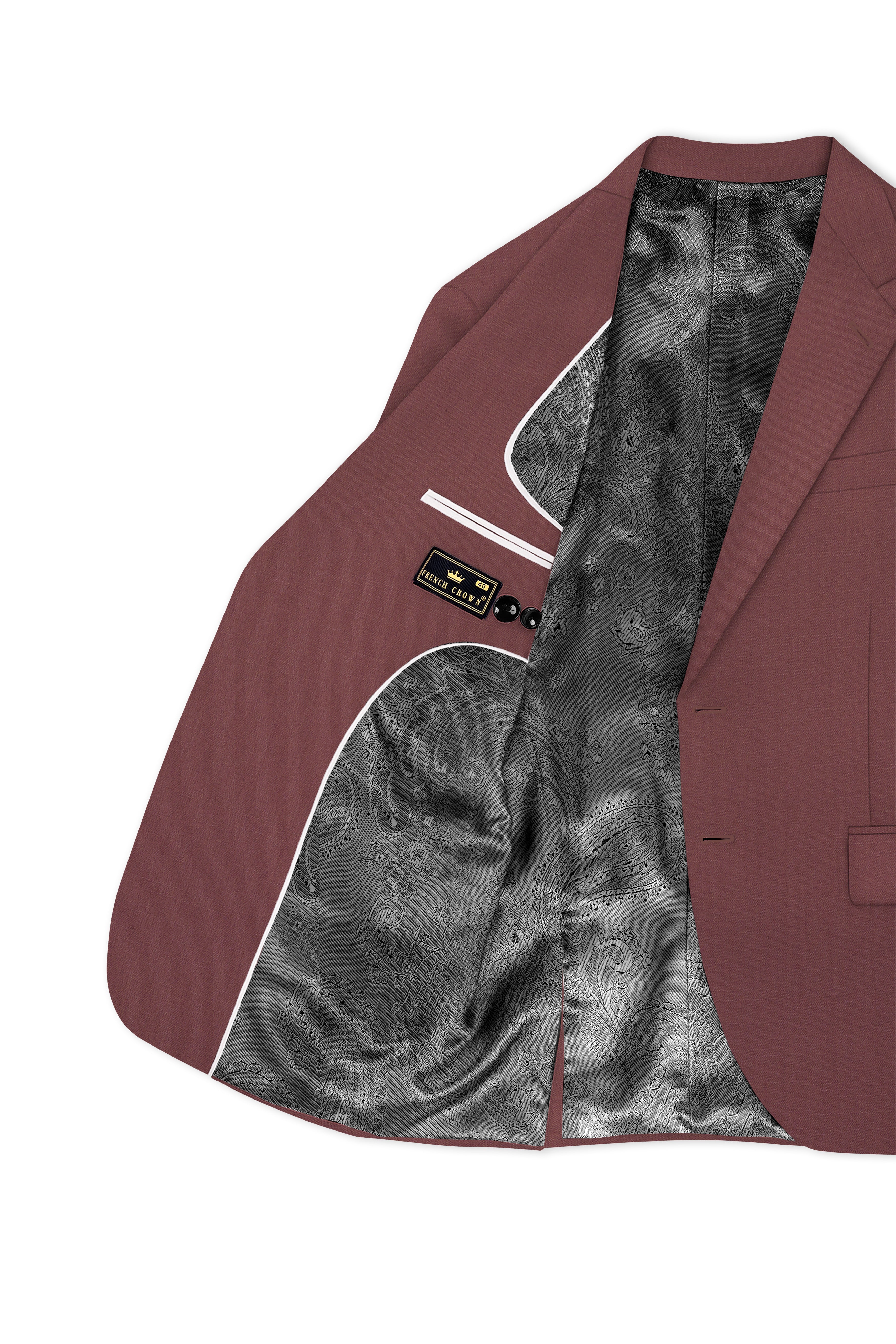 Heritage-Finch Maroon Wool Rich Single Breasted Slight Stretch Suit