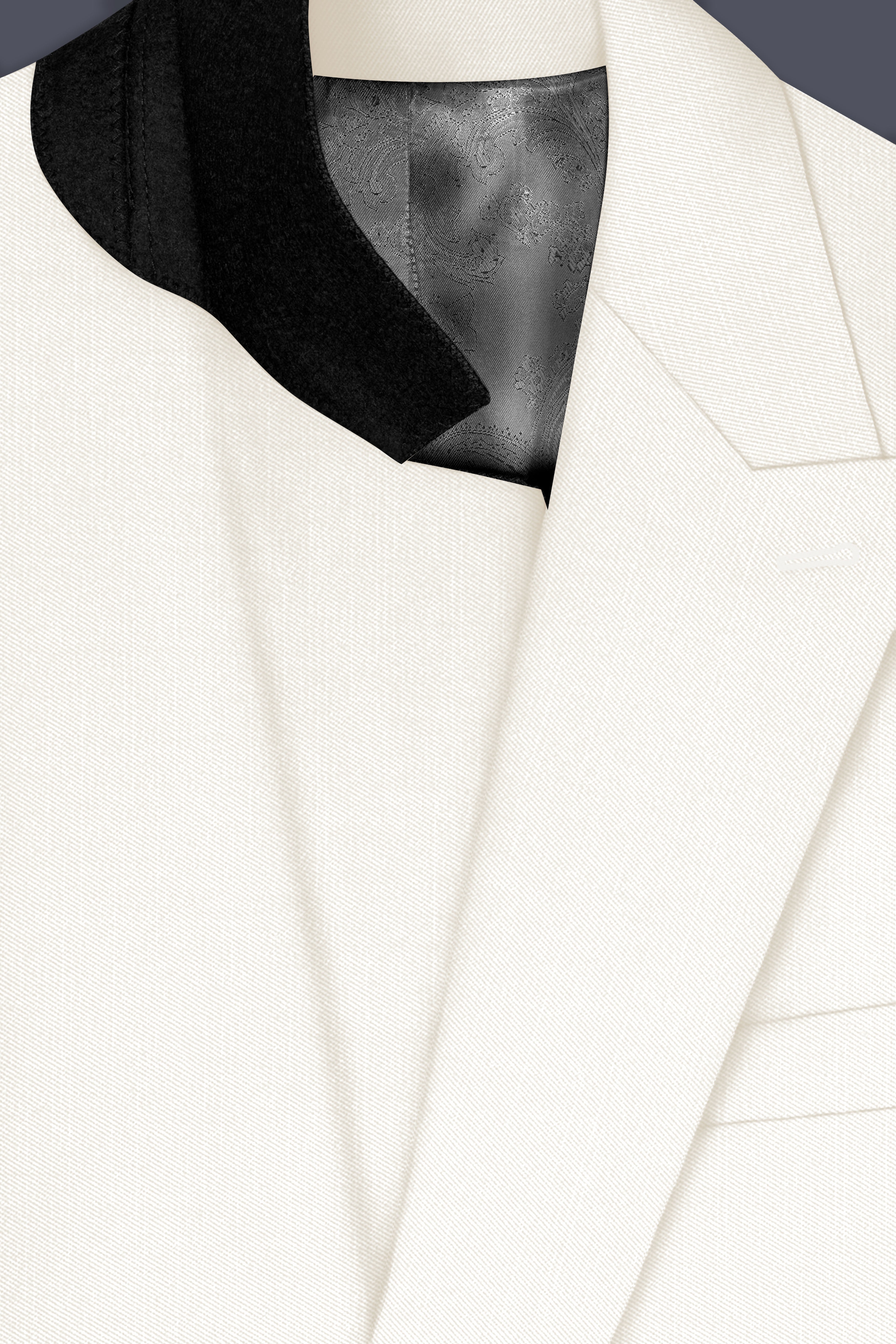 Ivory-Cararra Cream Wool Rich Double Breasted Slight Stretch Suit