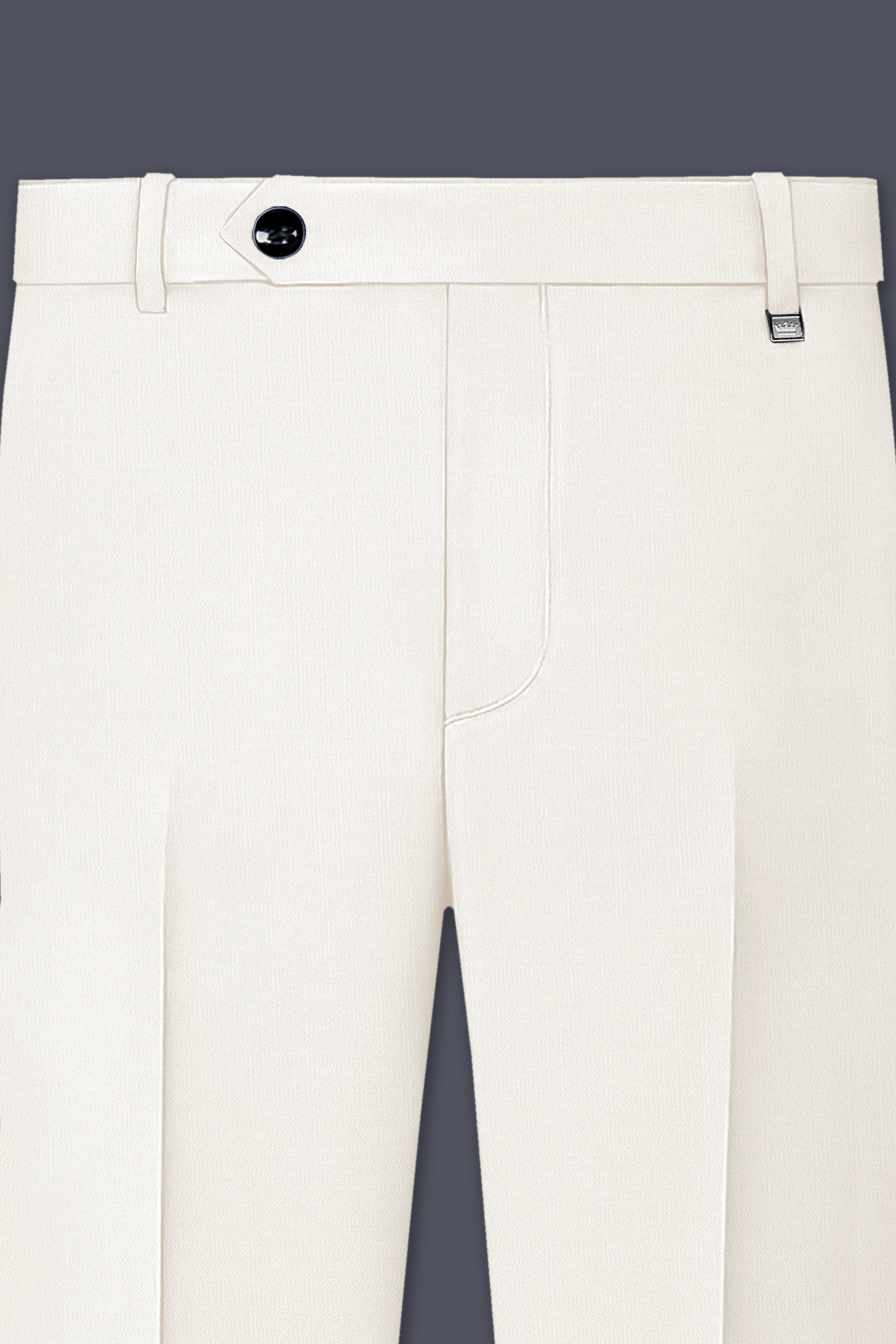 Ivory-Cararra Cream Wool Rich Peak Lapel Tuxedo Slight Stretch Suit
