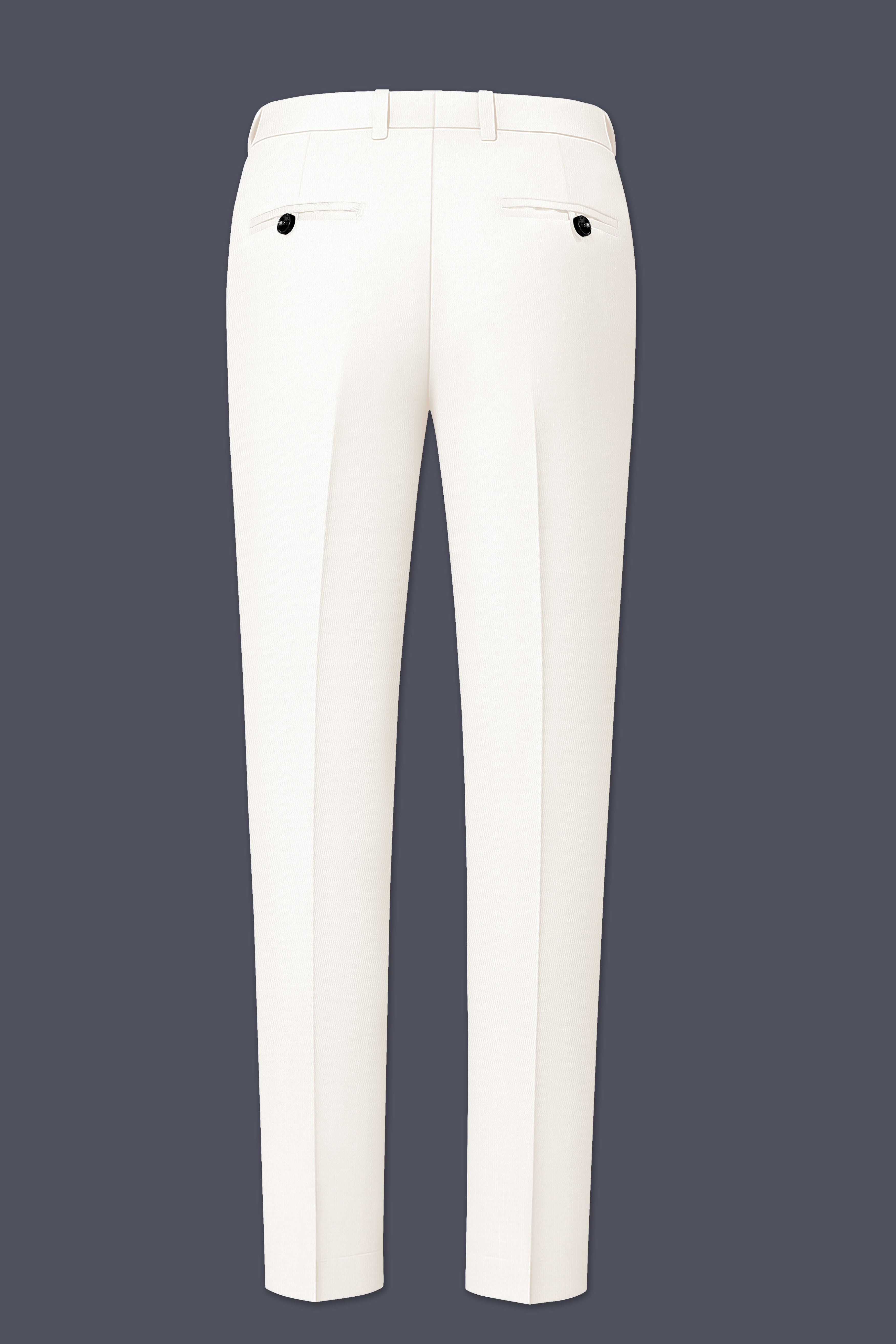 Ivory-Cararra Cream Wool Rich Peak Lapel Tuxedo Slight Stretch Suit