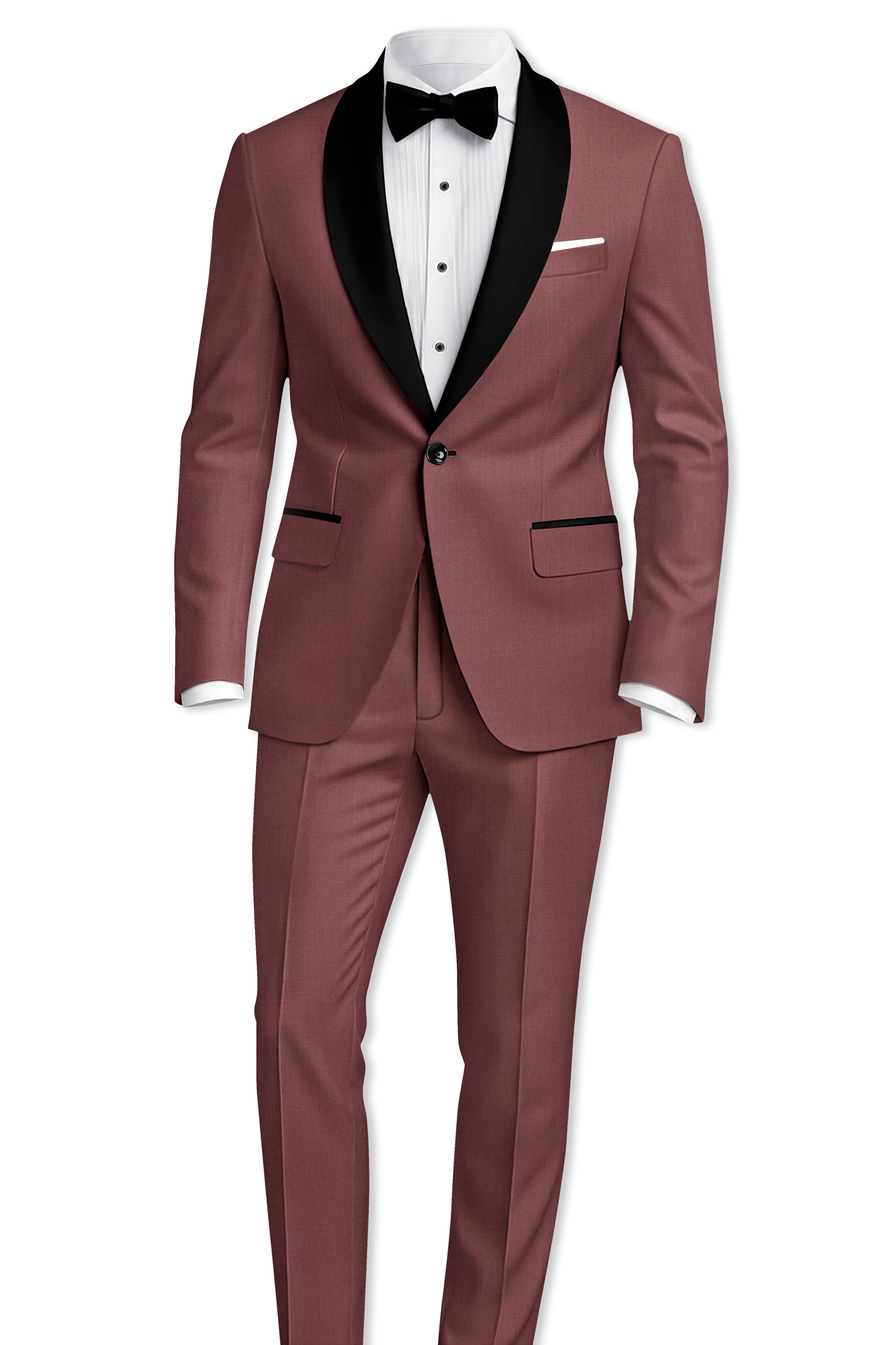 Heritage-Finch Maroon Wool Rich Tuxedo Slight Stretch Suit