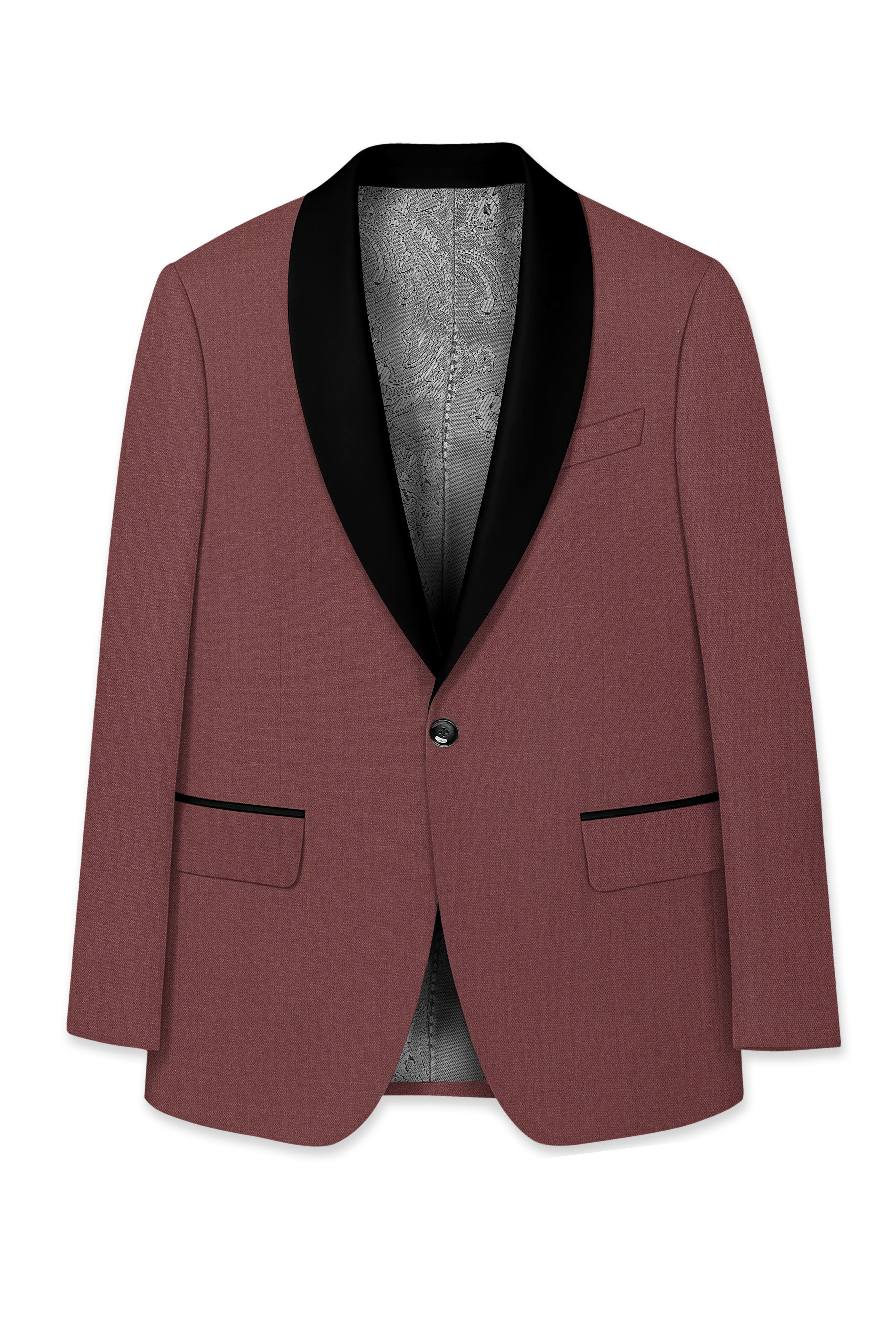 Heritage-Finch Maroon Wool Rich Tuxedo Slight Stretch Suit