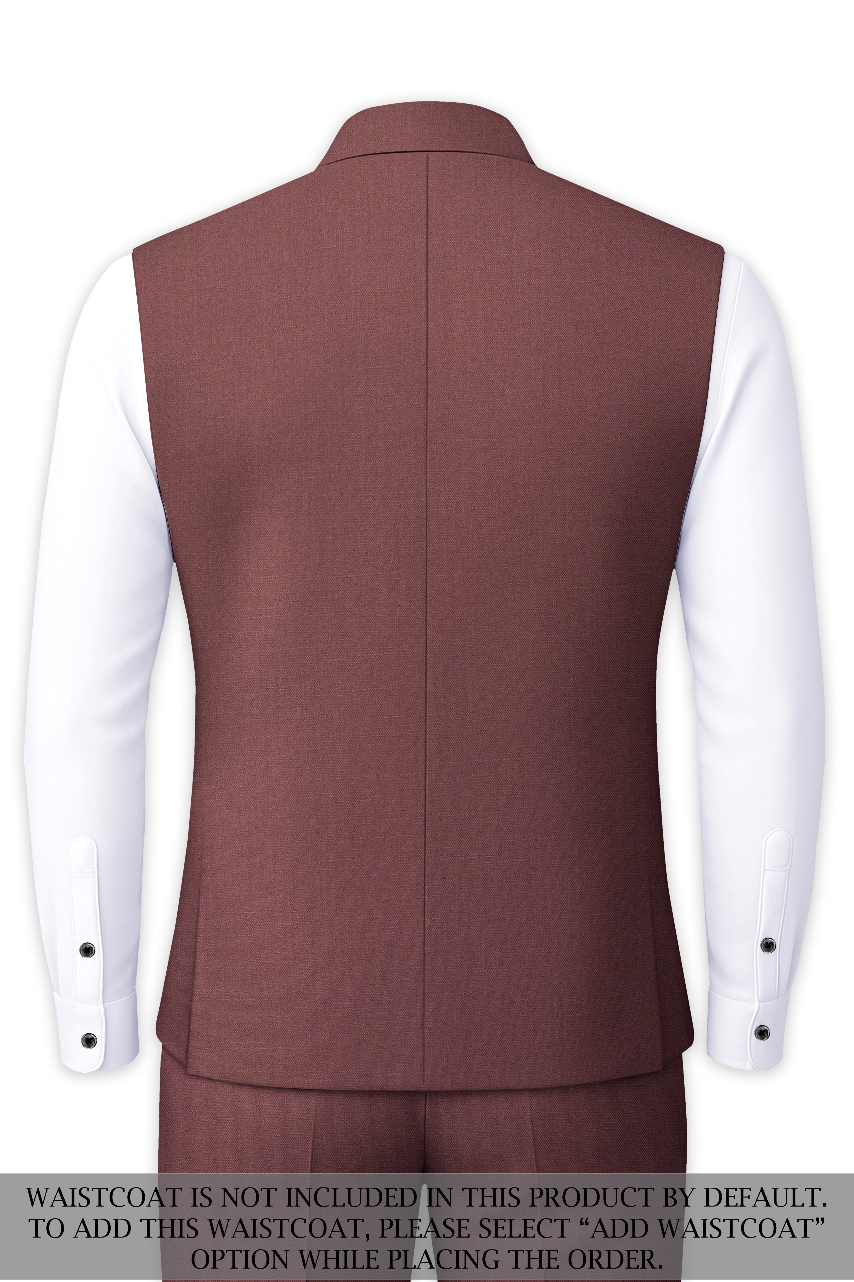 Heritage-Finch Maroon Wool Rich Bandhgala Slight Stretch Suit