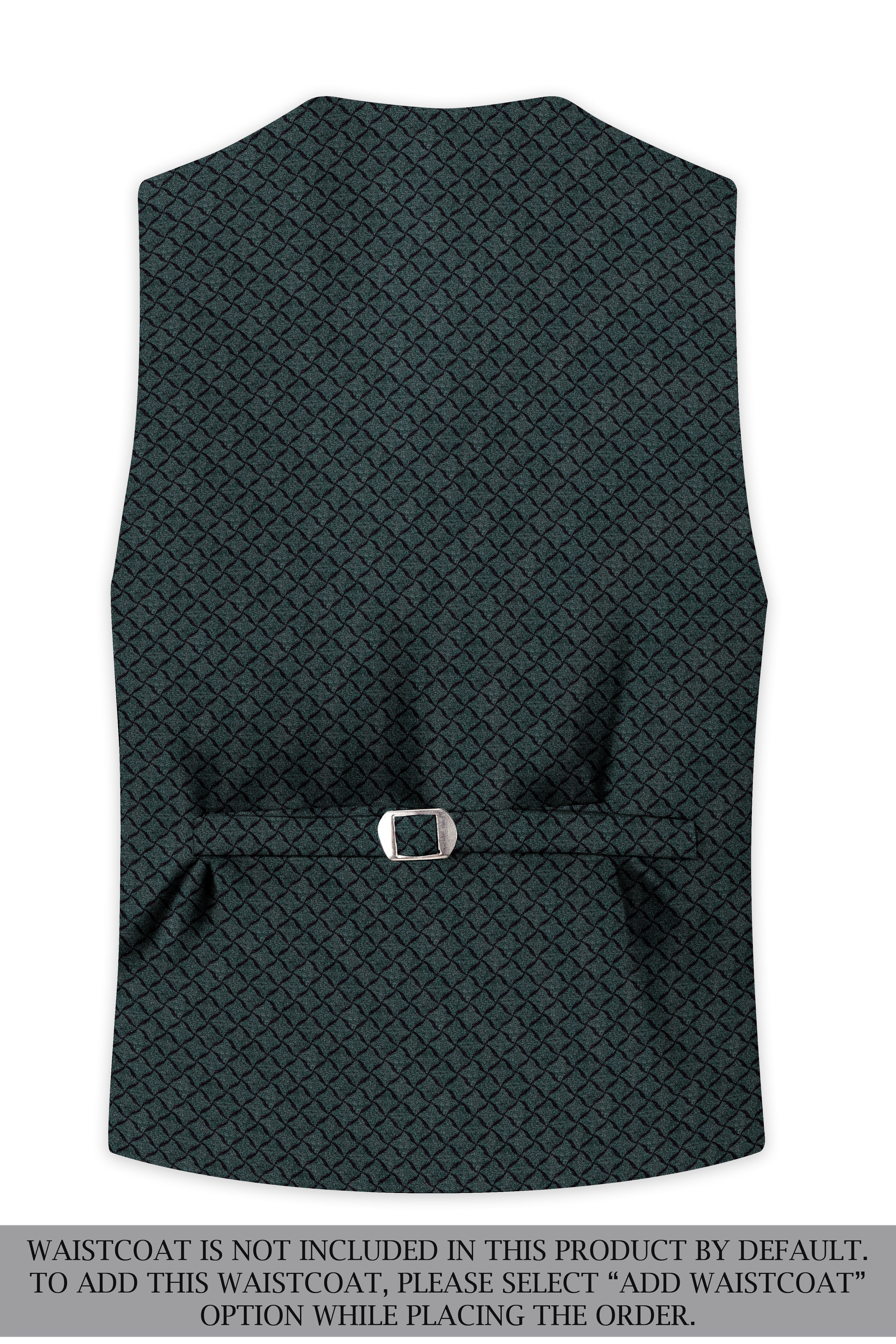Gunmetal Green Jacquard Textured Designer Single Breasted Suit