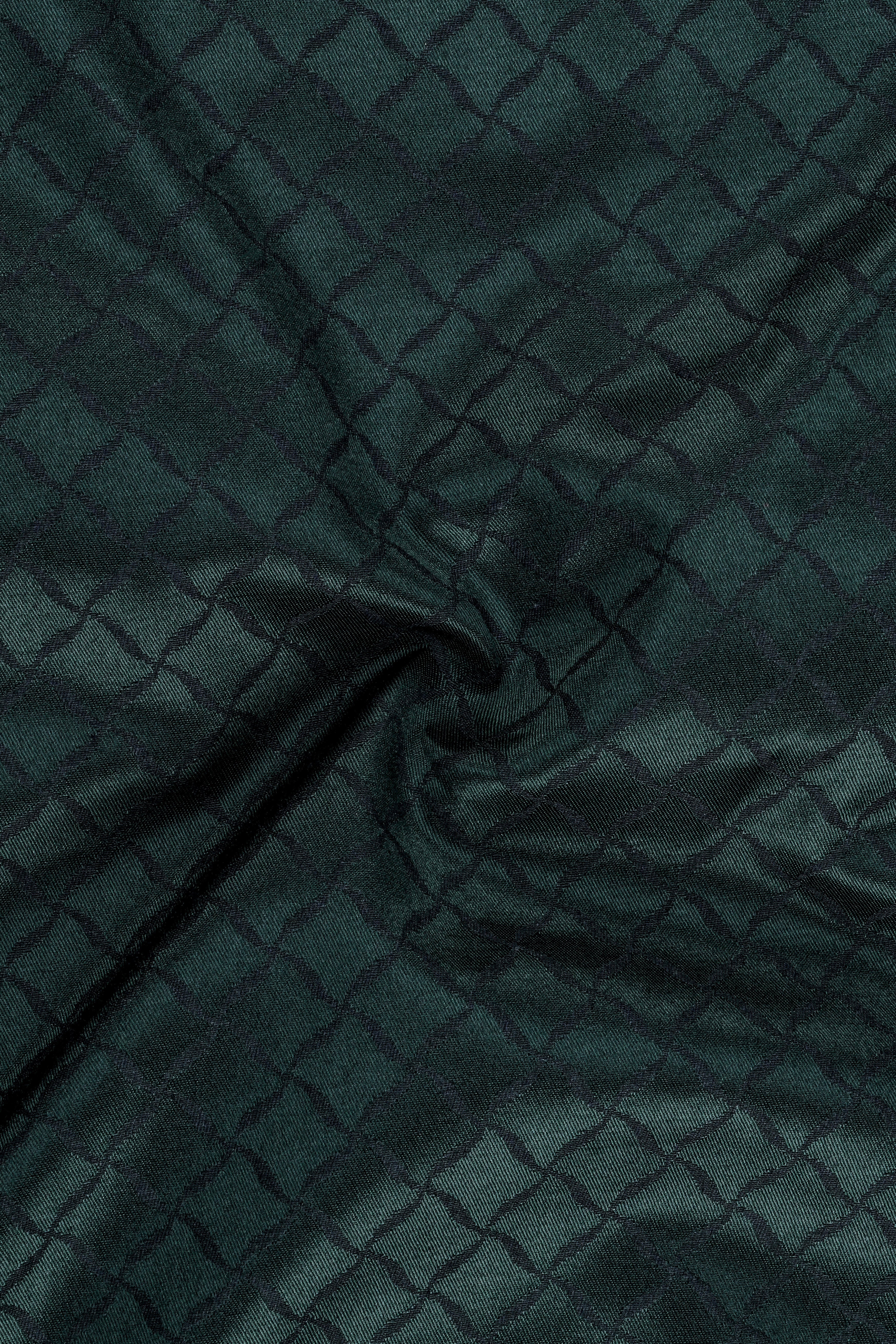 Gunmetal Green Jacquard Textured Designer Single Breasted Suit