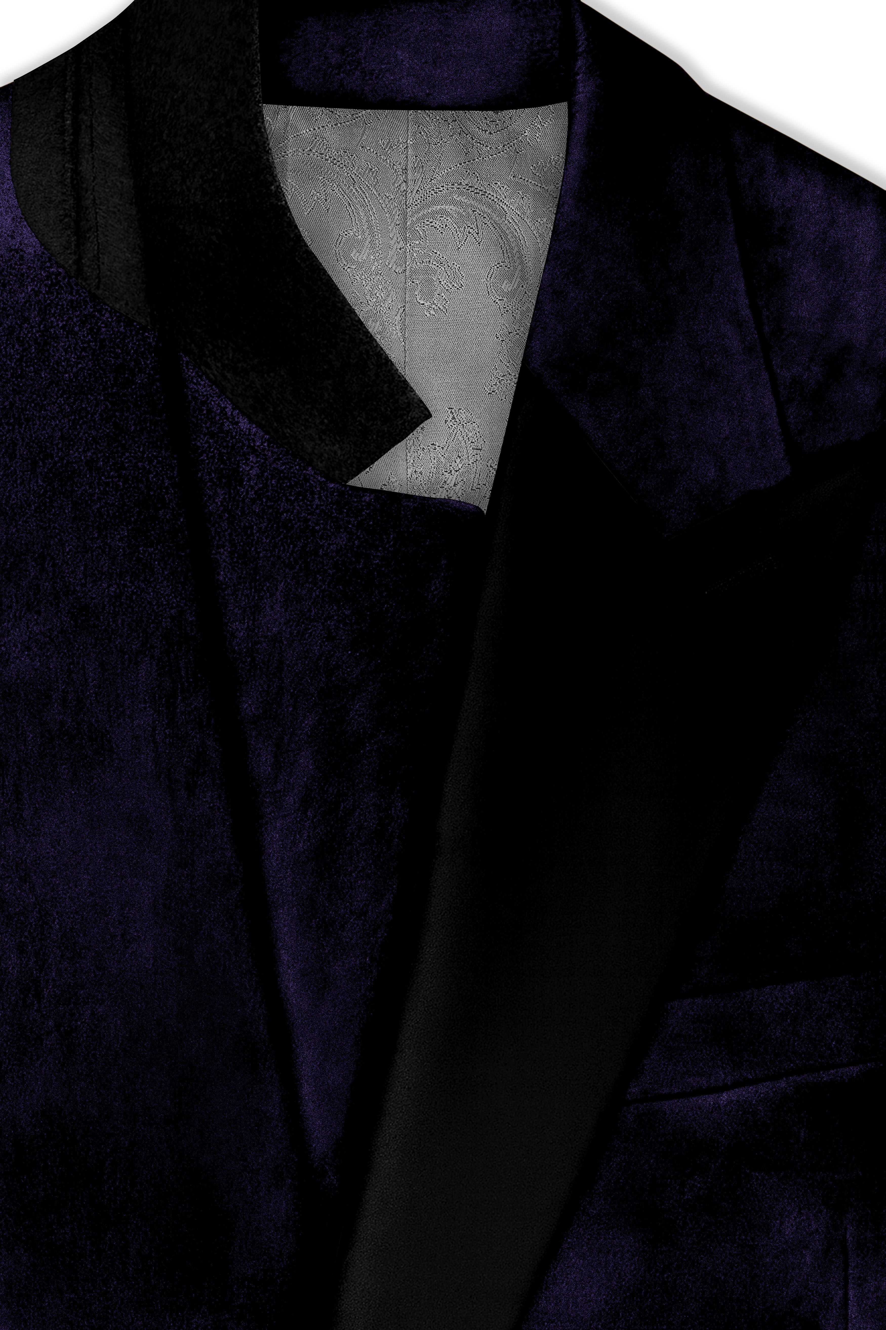 Majesty-Affair Royal Purple Velvet Peak Lapel Tuxedo Suit