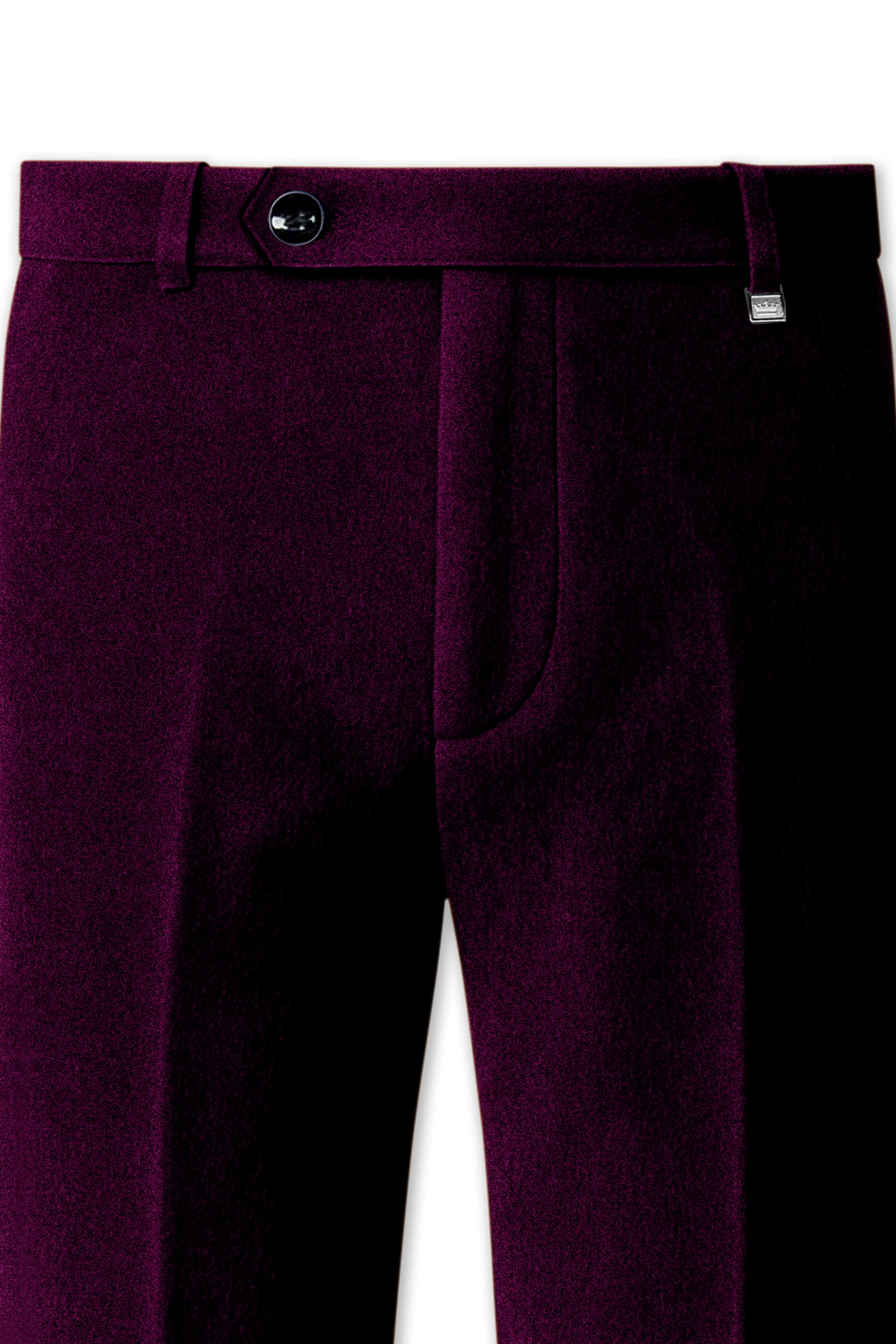 Merlot-Asphalt Wine Purple Velvet Peak Lapel Tuxedo Suit