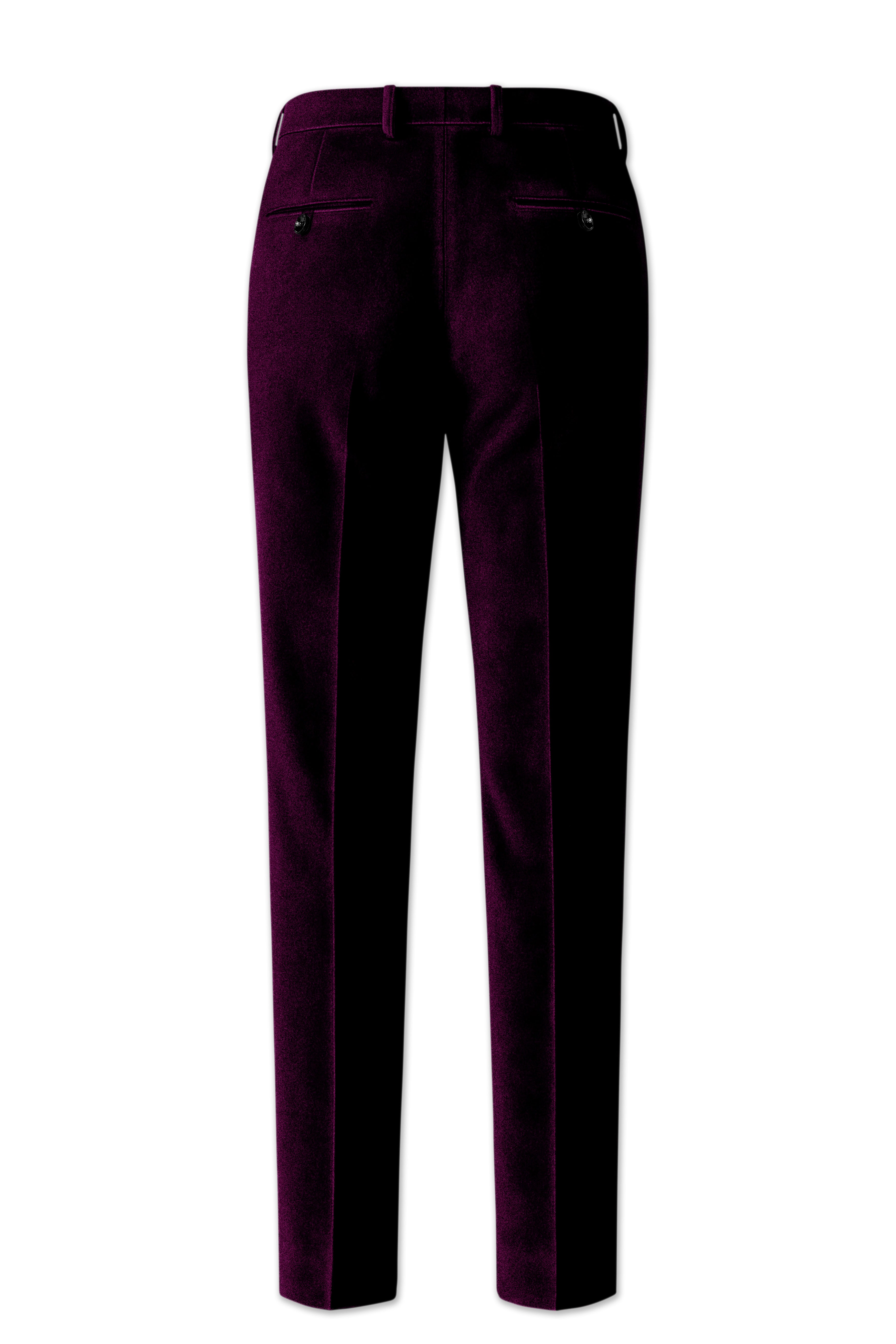 Merlot-Asphalt Wine Purple Velvet Peak Lapel Tuxedo Suit