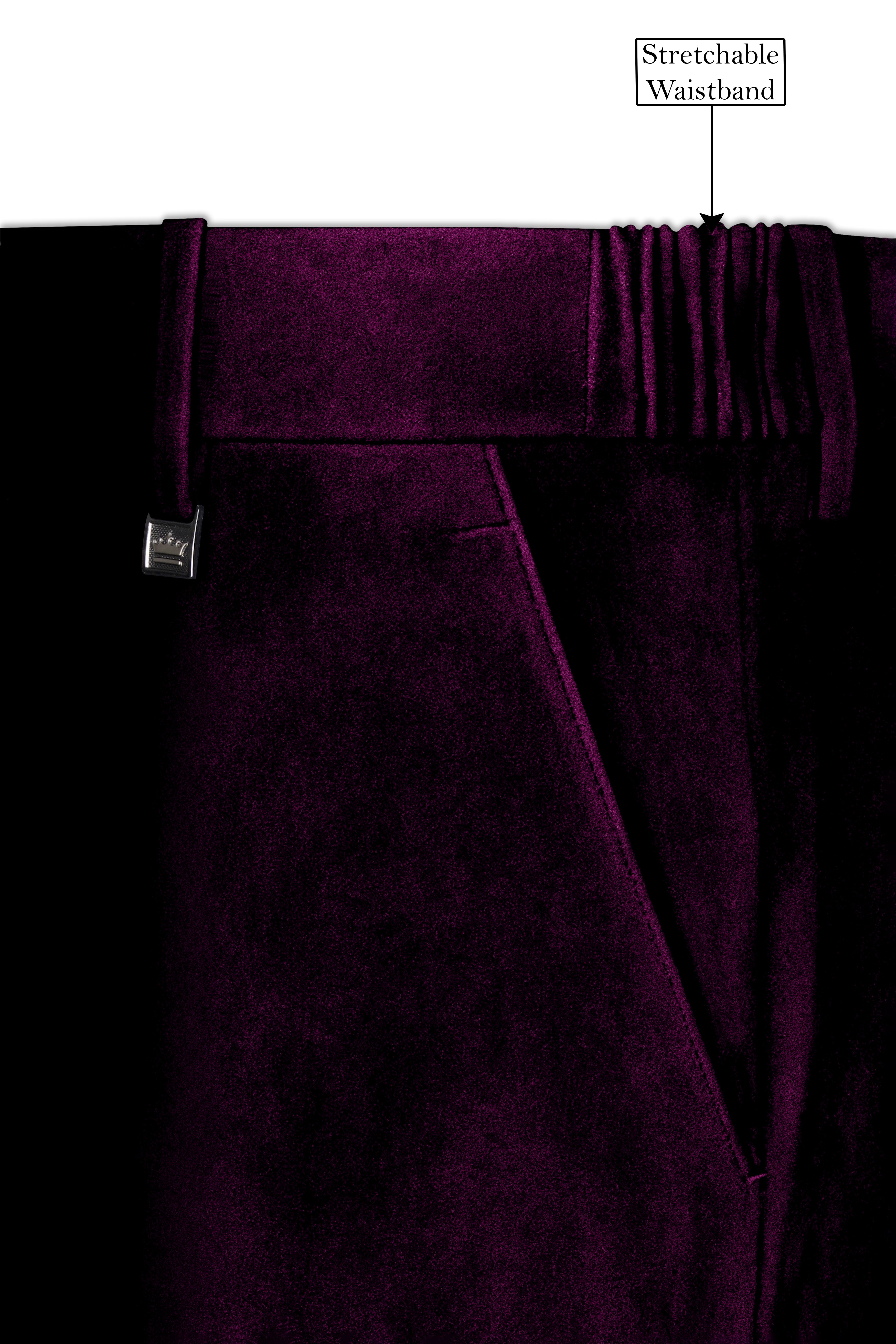 Merlot-Asphalt Wine Purple Velvet Peak Lapel Tuxedo Suit