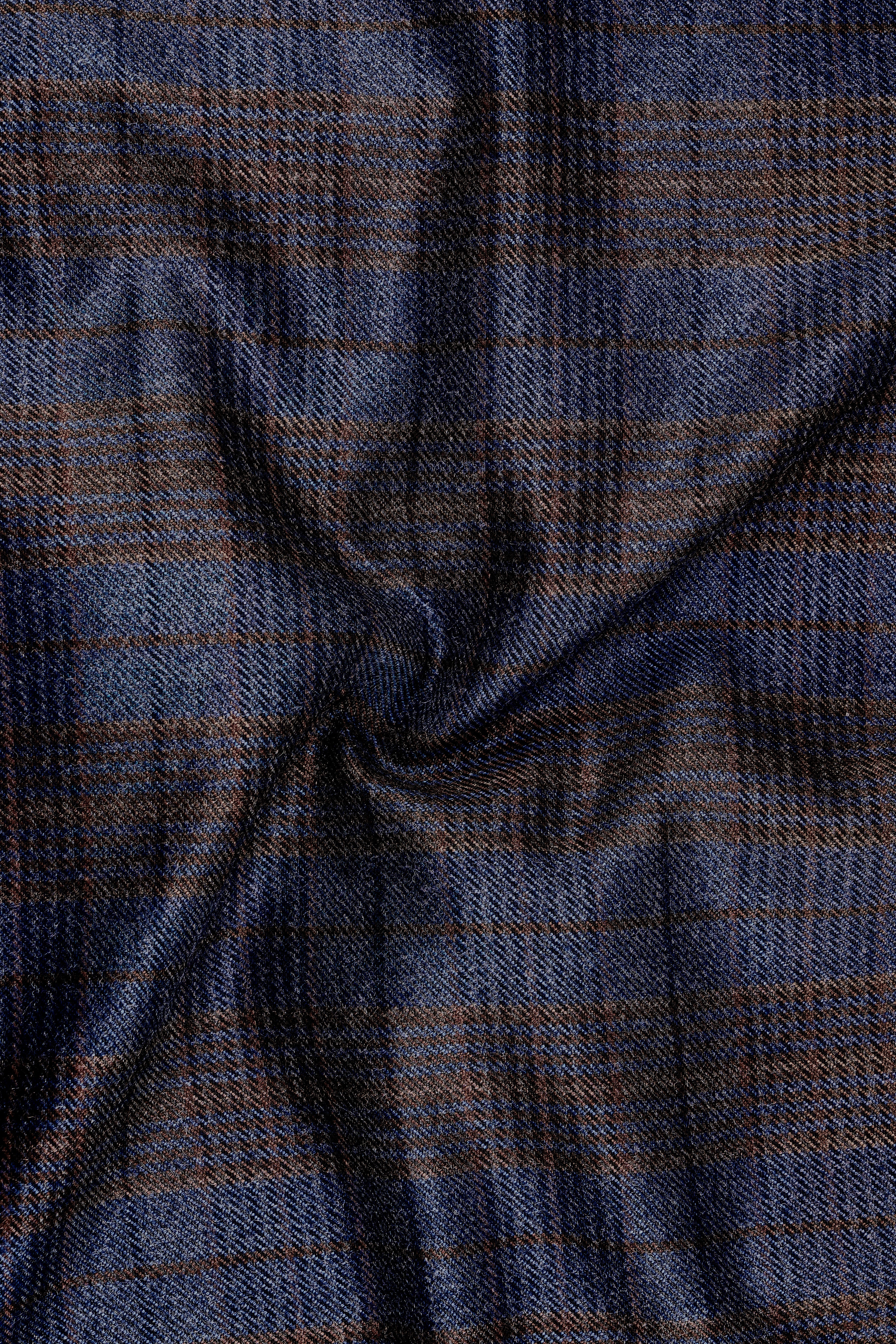Velourish-Tealish Blue And Tuatara Gray Glen Plaid Tweed Double Breasted Suits