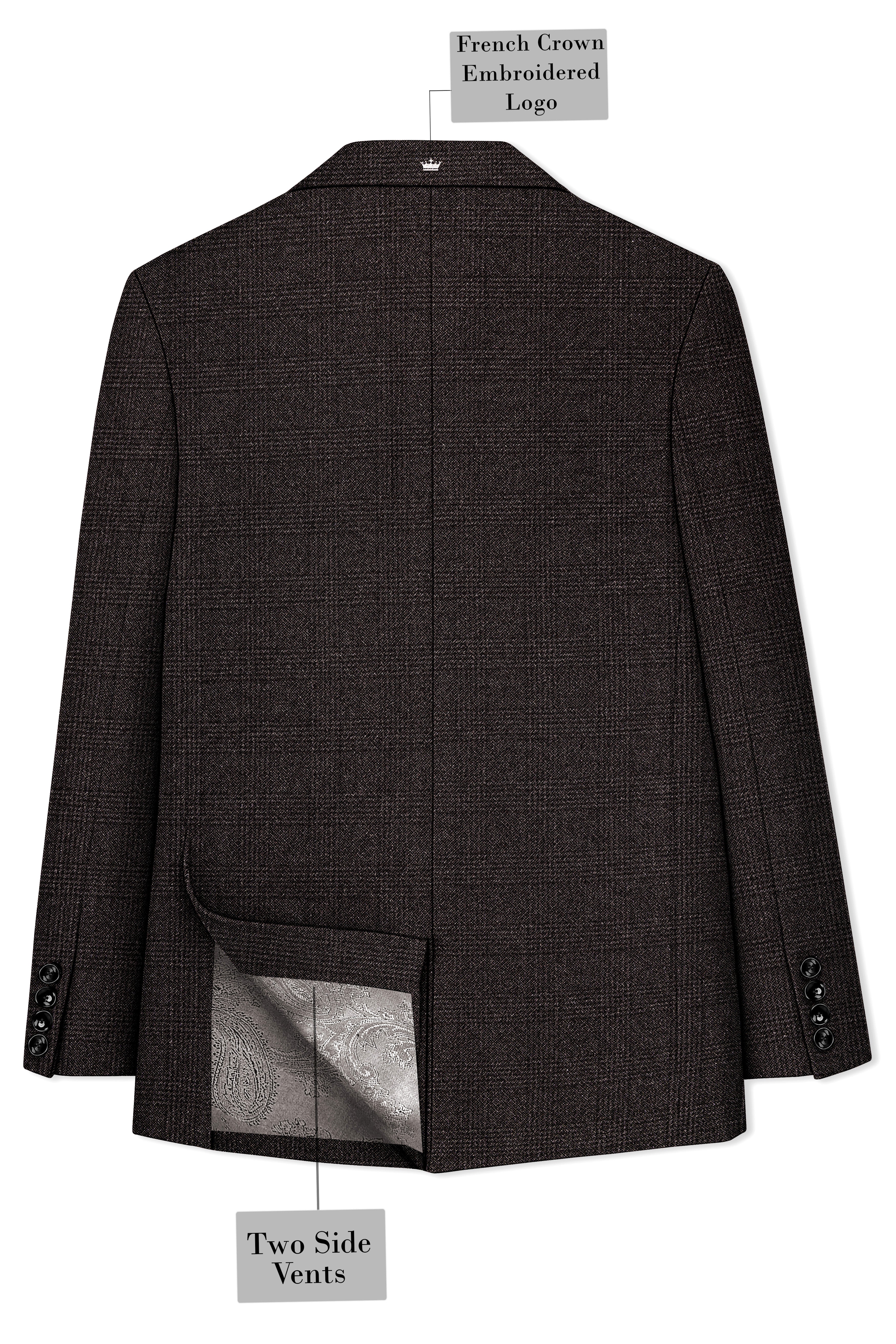 Bruno-Chicago Brown Wales Plaid Tweed Double Breasted Suits
