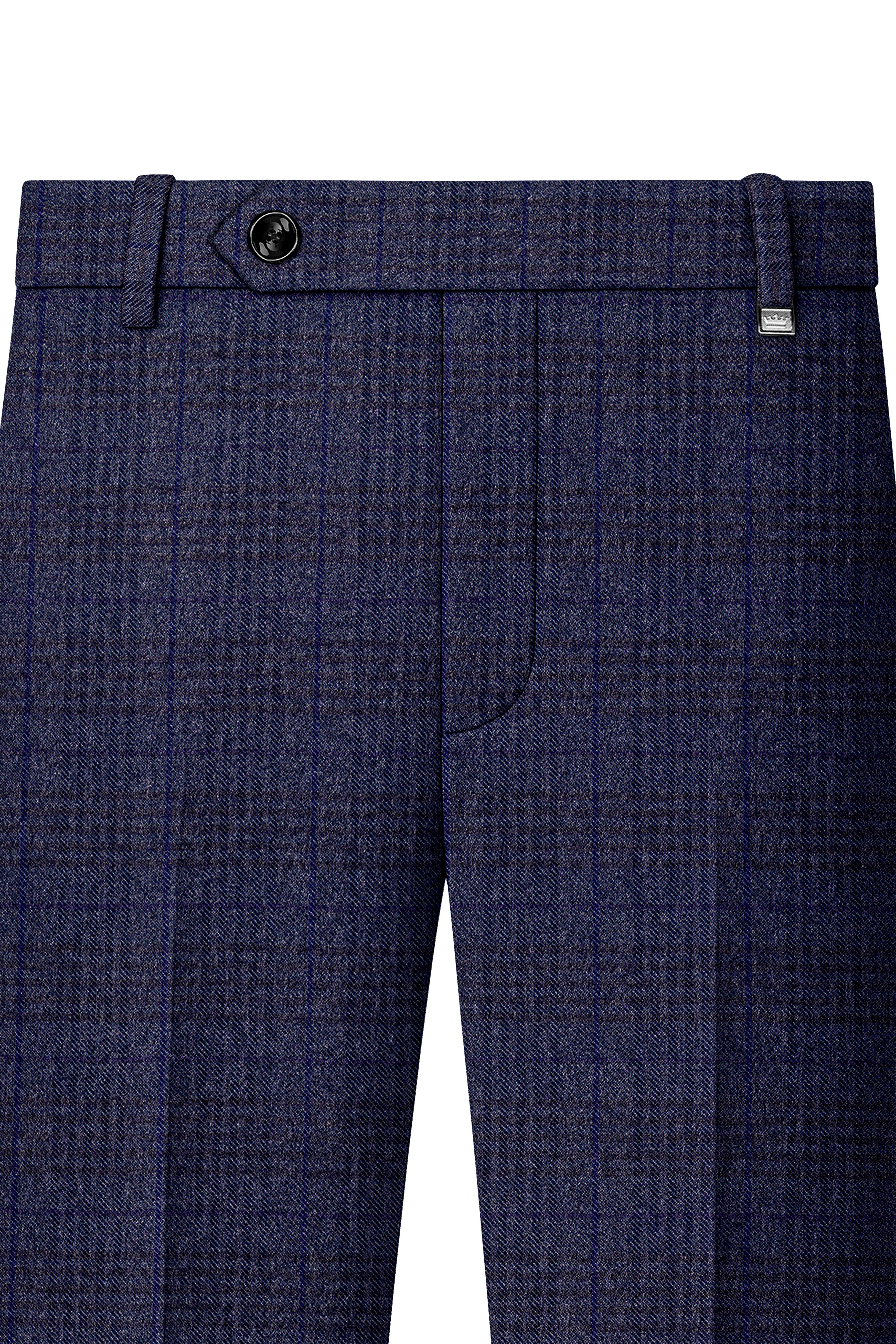 Horizon-Martinique Blue windowpane Tweed Double Breasted Suits