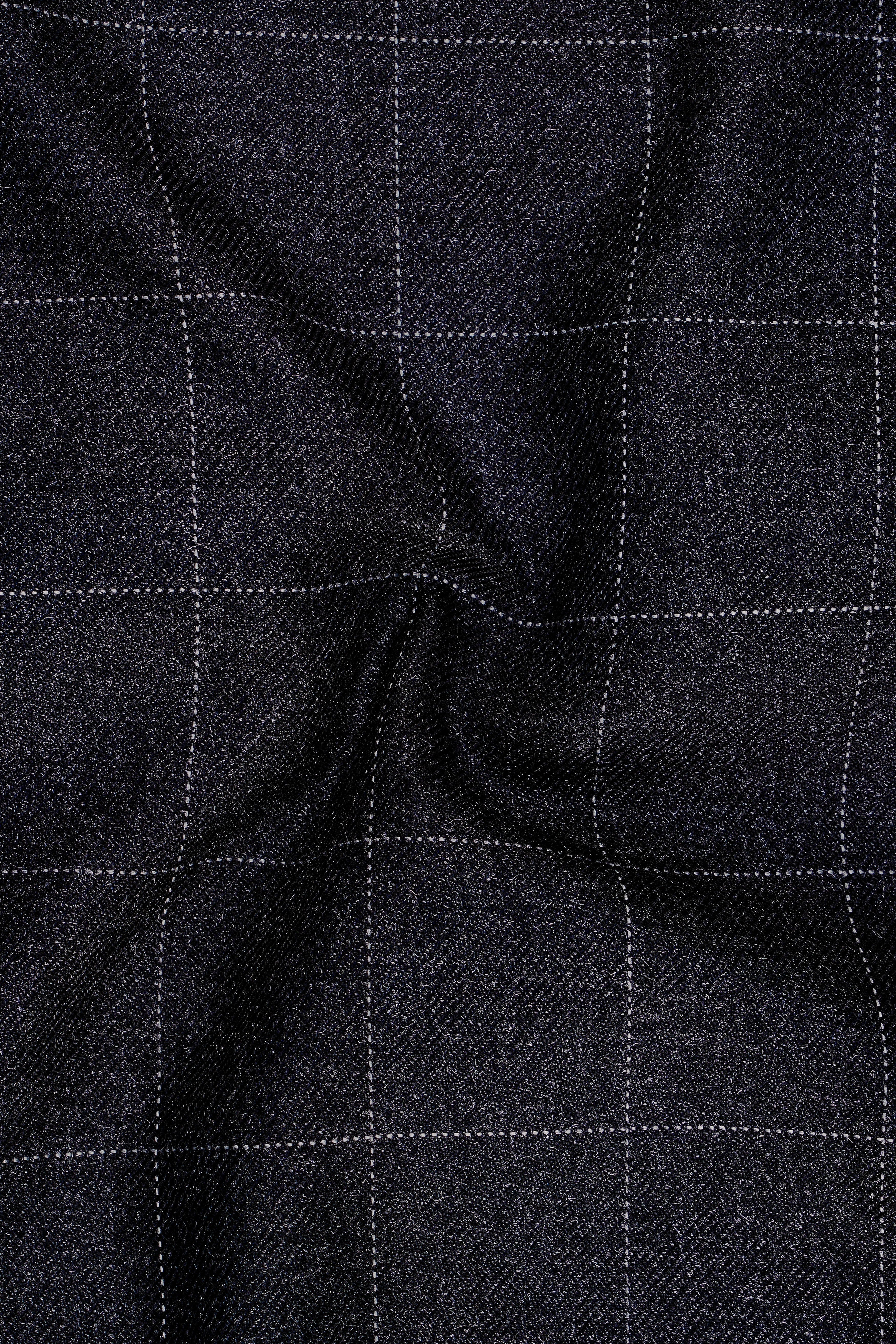 Fenrir-Shark Gray windowpane Tweed Double Breasted Suits