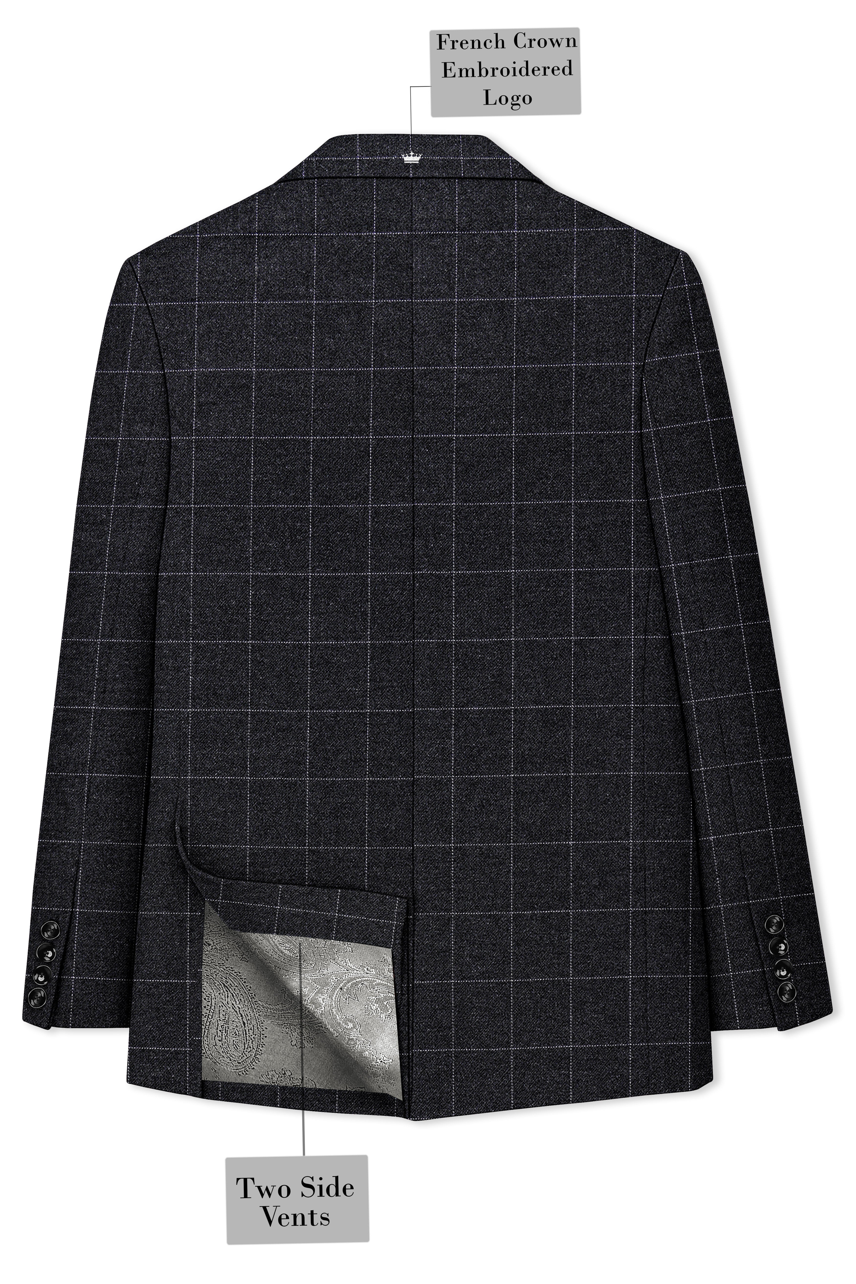 Fenrir-Shark Gray windowpane Tweed Double Breasted Suits