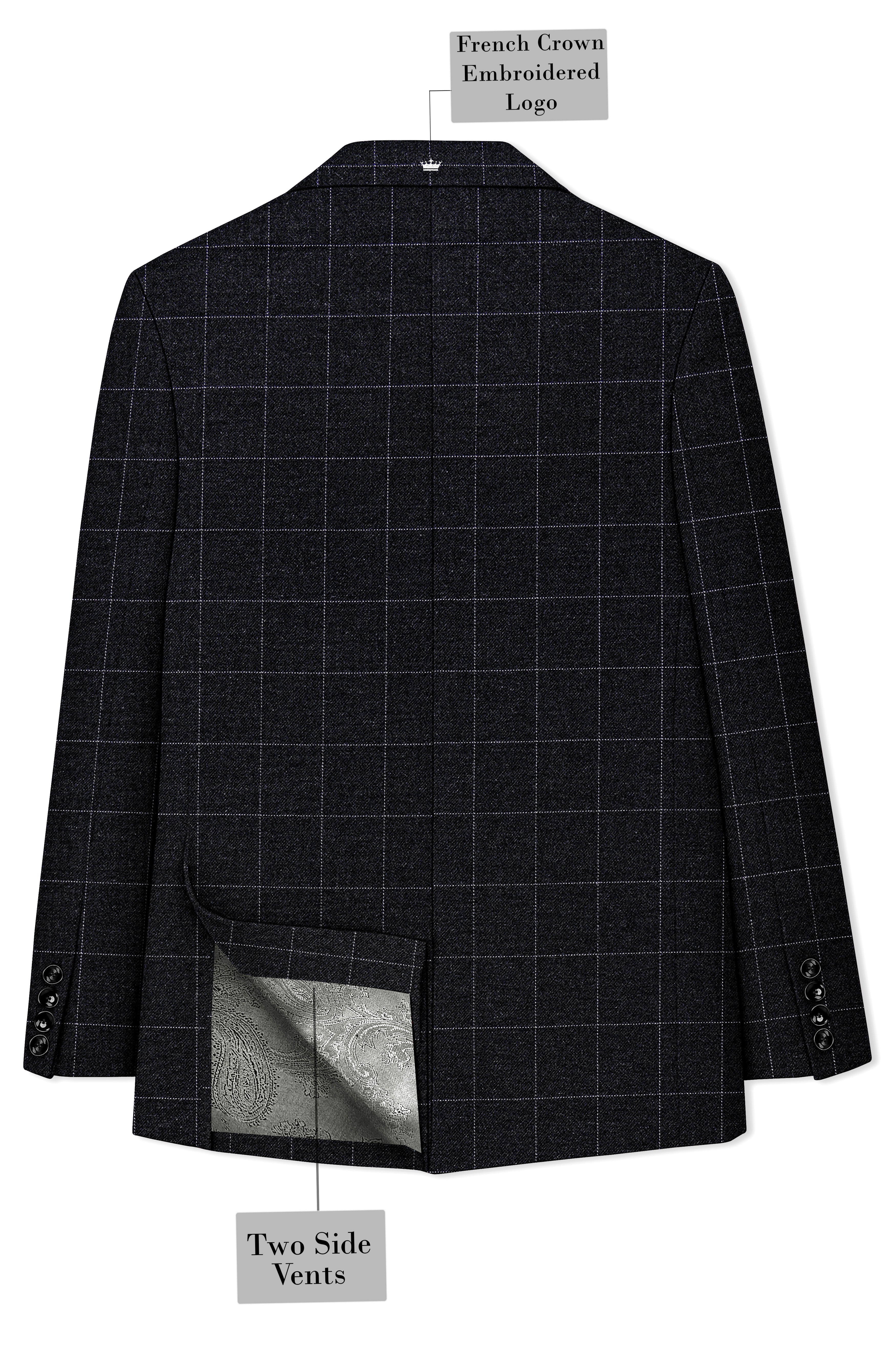 Fenrir-Shark Gray windowpane Tweed Double Breasted Suits