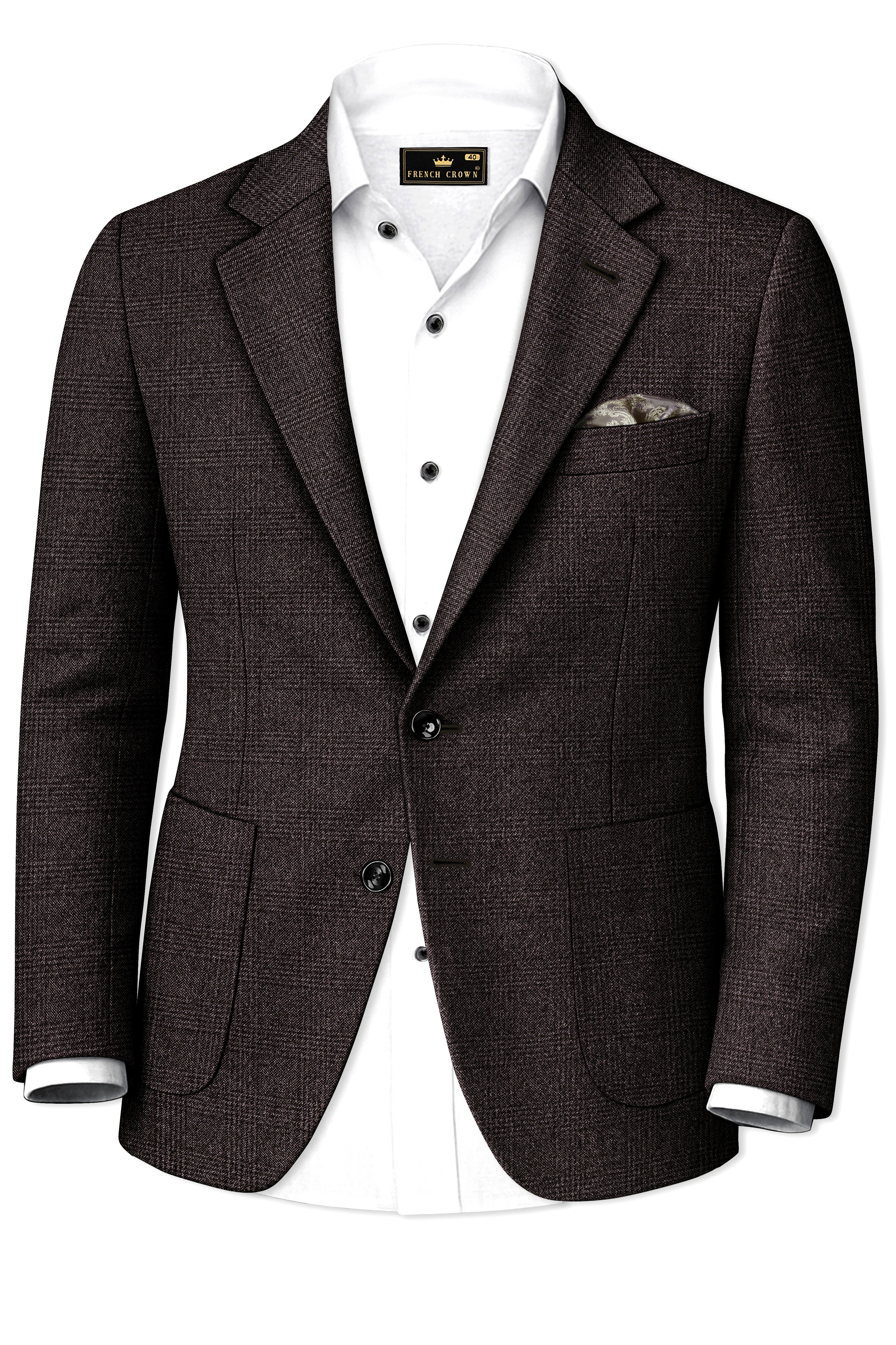 Bruno-Chicago Brown Wales Plaid Tweed Single Breasted Sports Suits