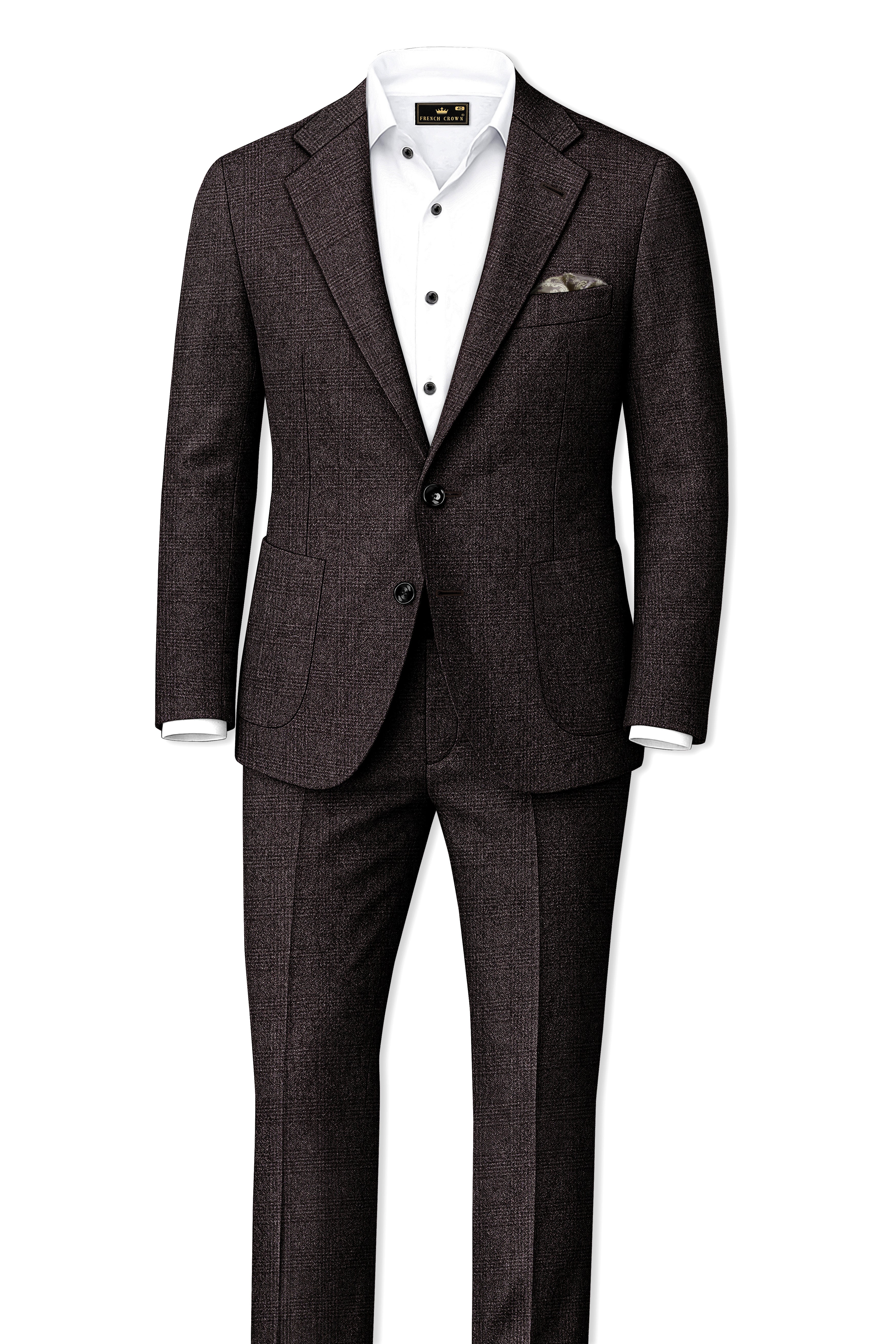 Bruno-Chicago Brown Wales Plaid Tweed Single Breasted Sports Suits