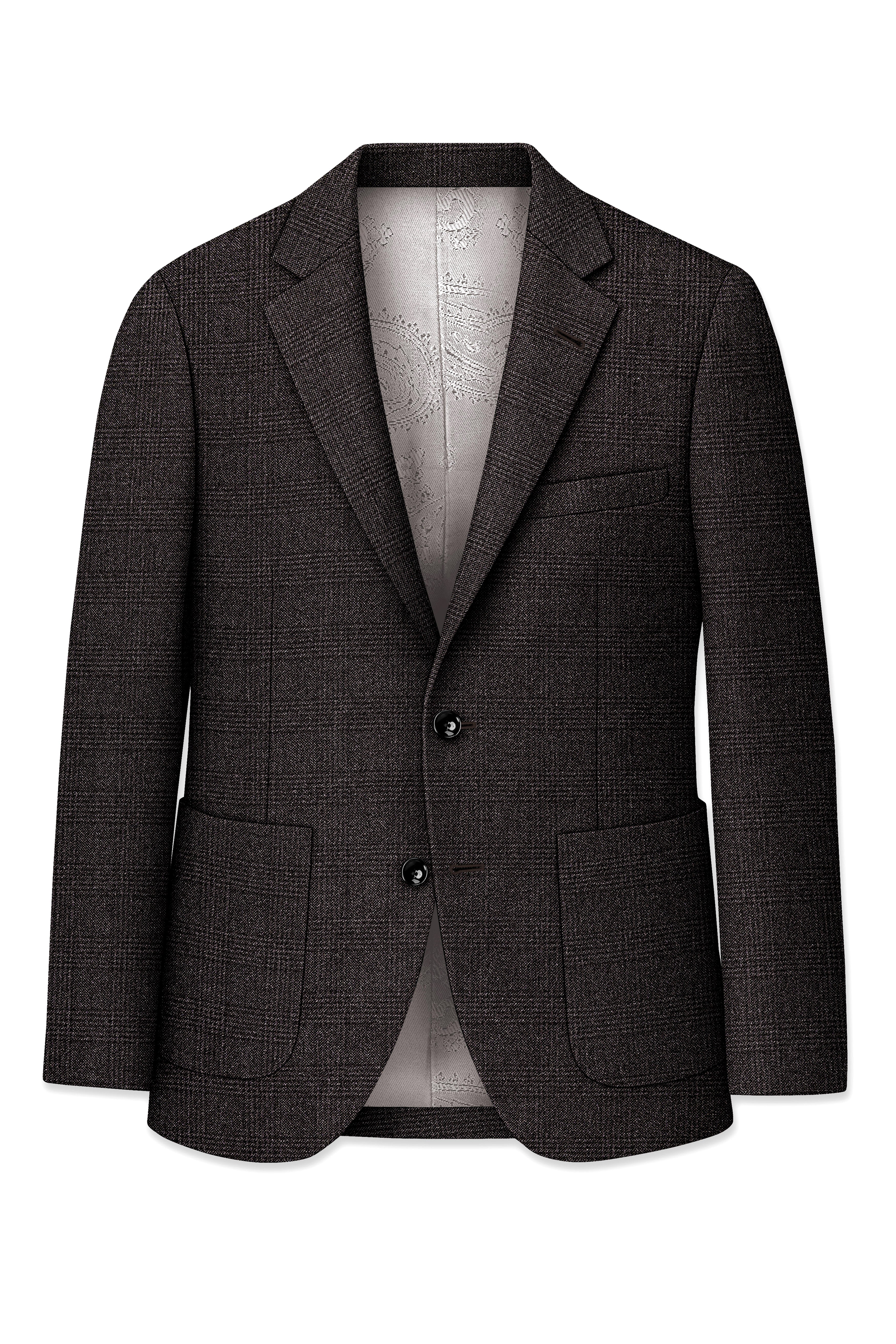 Bruno-Chicago Brown Wales Plaid Tweed Single Breasted Sports Suits
