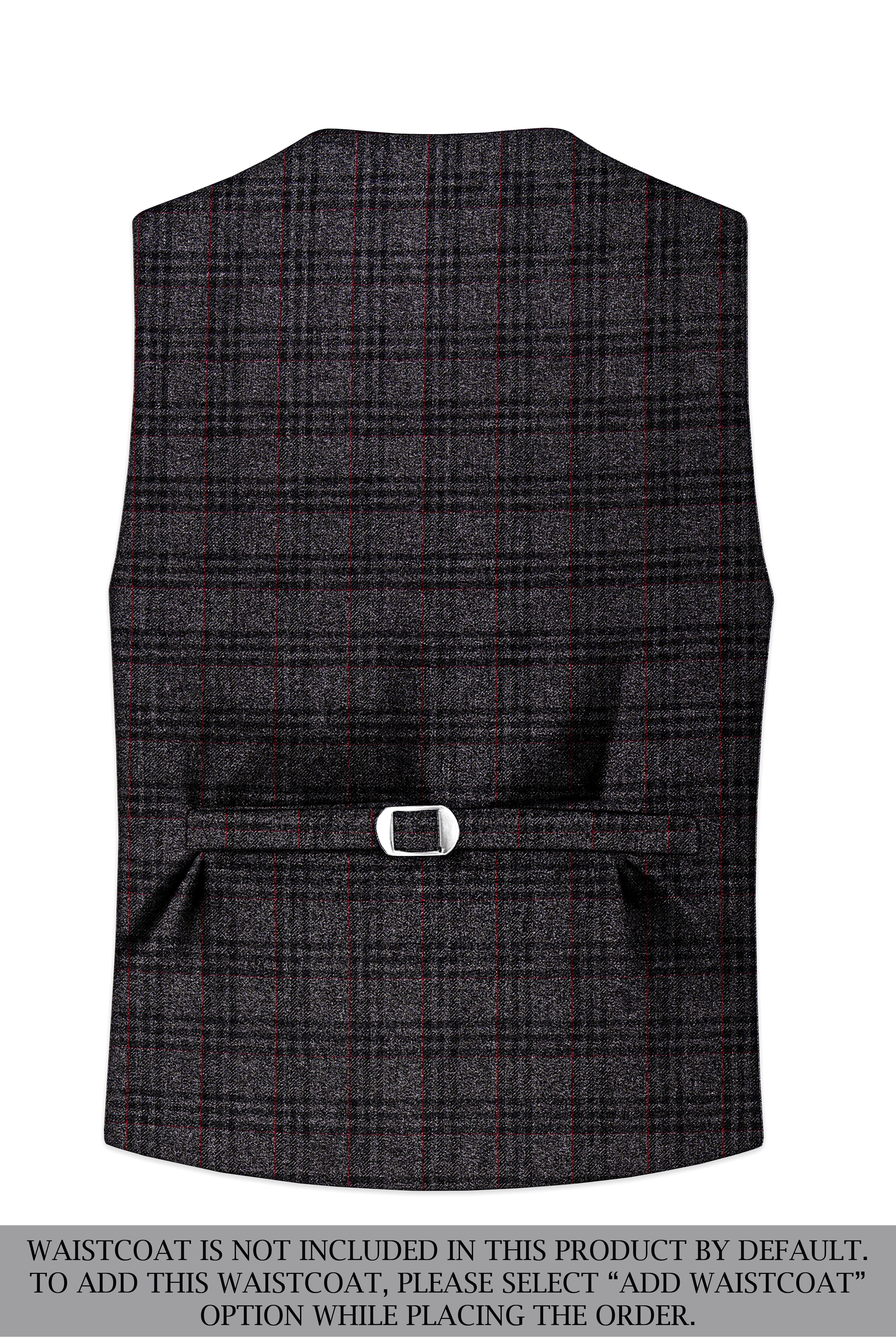 Velours-Ship Gray Plaid Tweed Single Breasted Sports Suit