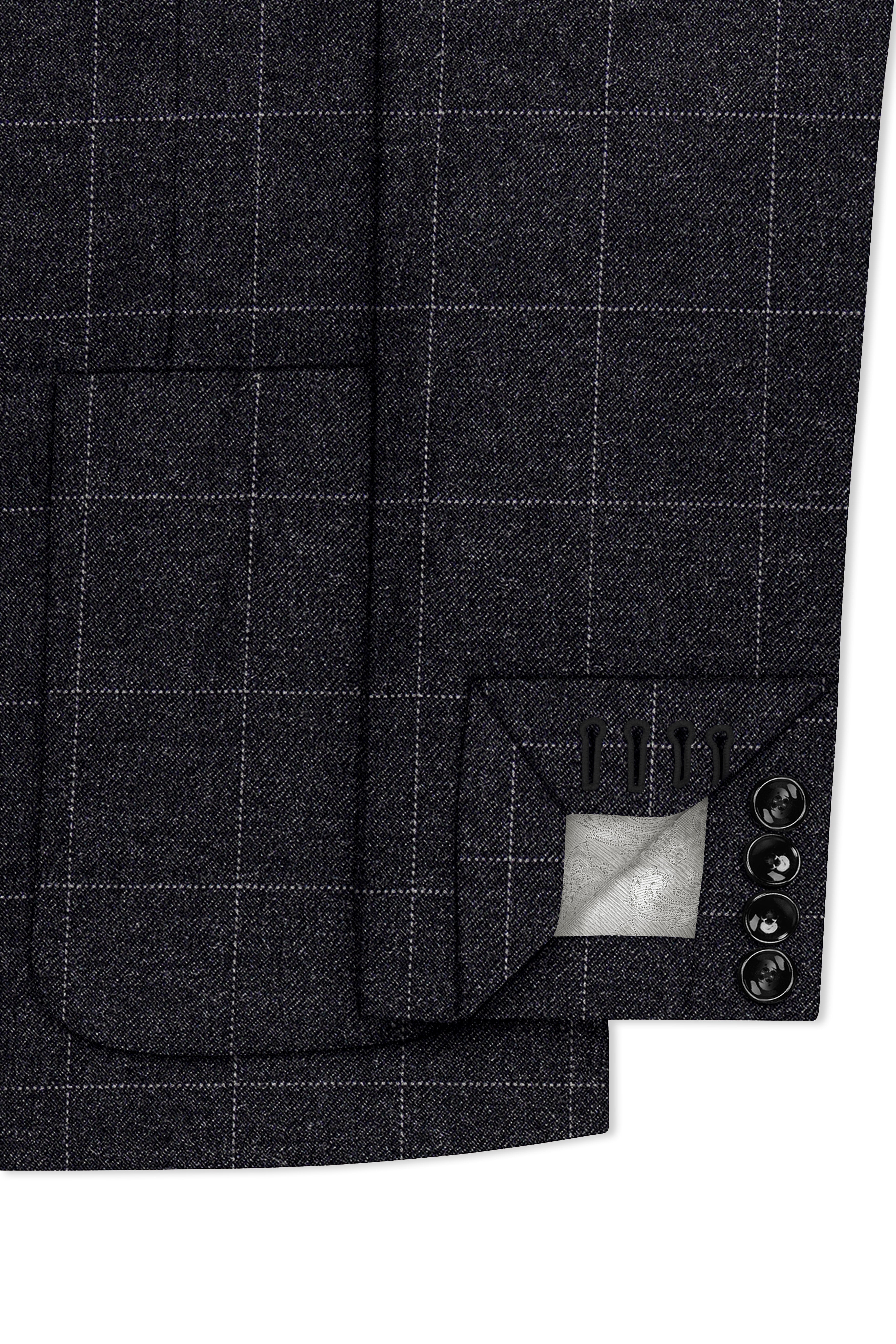 Fenrir-Shark Gray windowpane Tweed Single Breasted Sports Suits