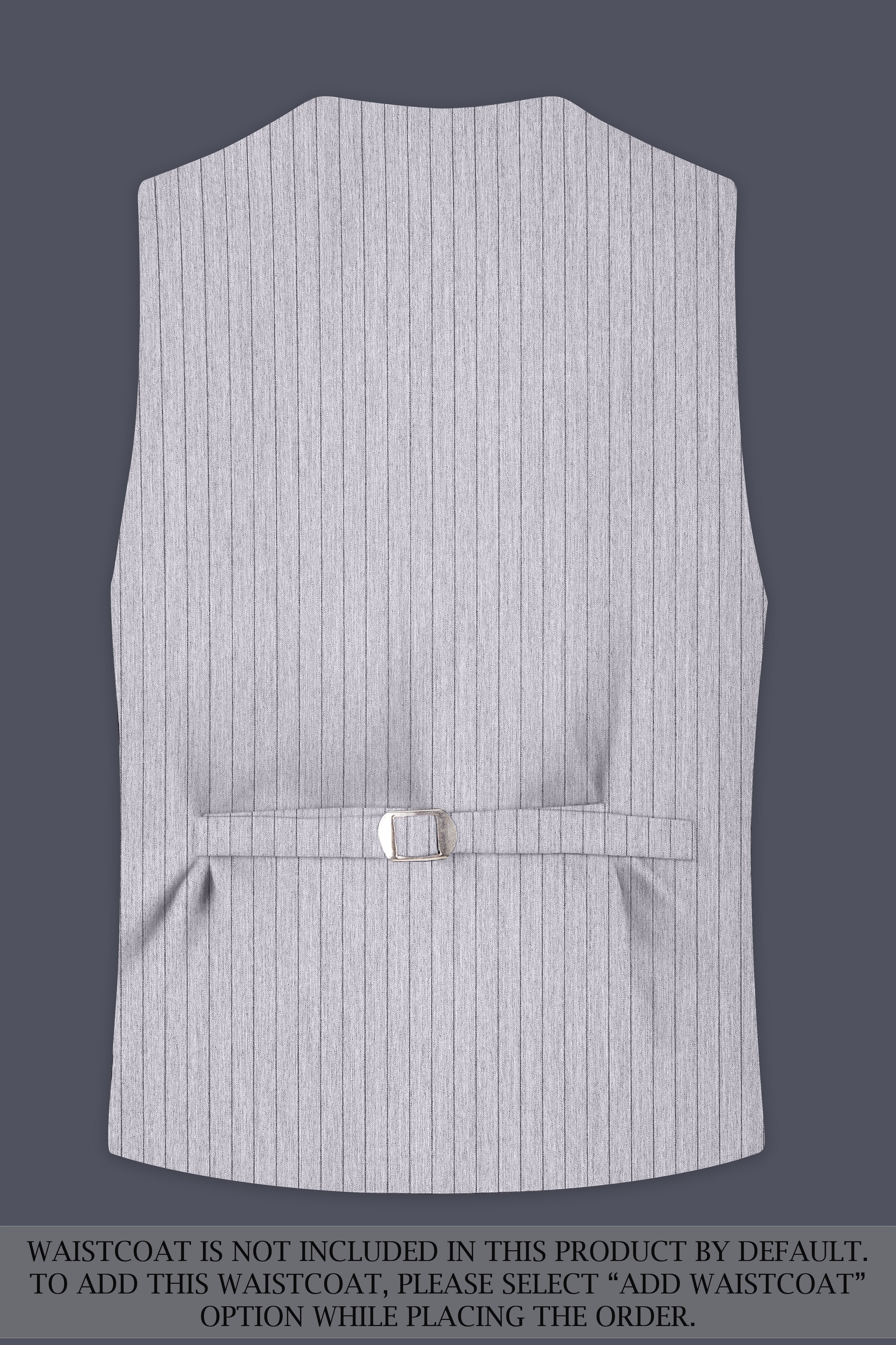 Grisvoro-Sterling Gray Pin Striped Wool Rich Slight Stretch Double Breasted Suit