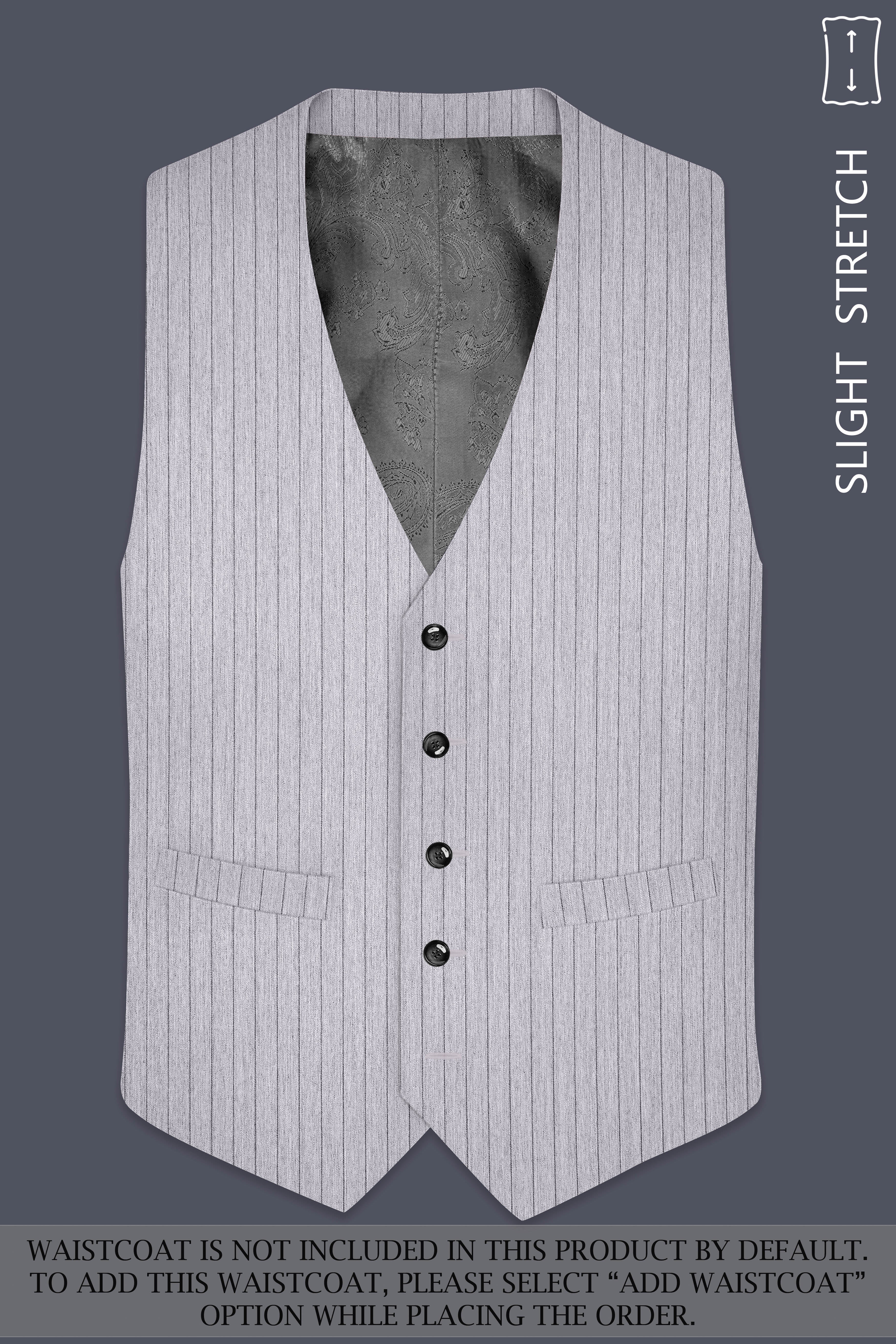 Grisvoro-Sterling Gray Pin Striped Wool Rich Slight Stretch Single Breasted Suit