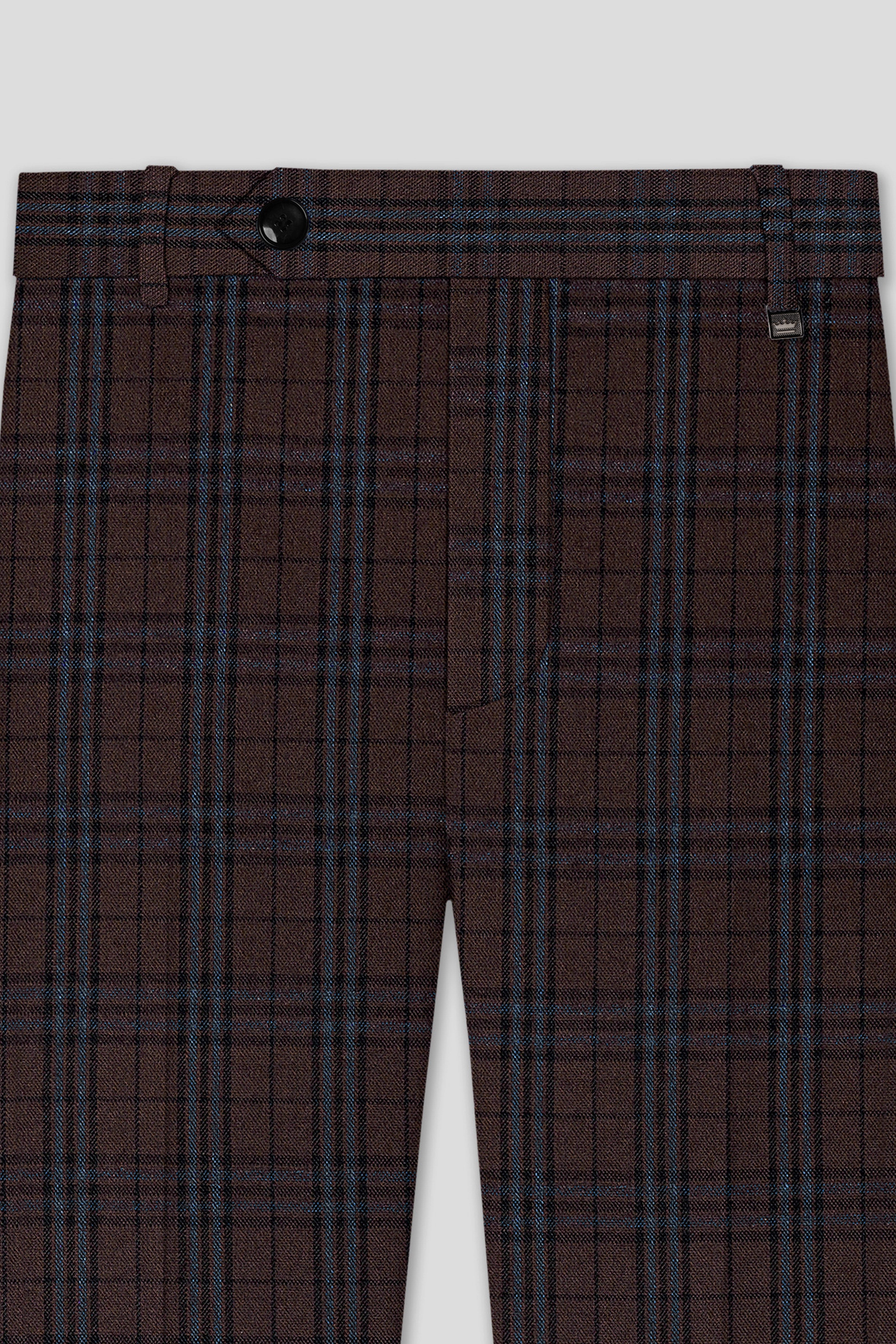 Cedar-Gingerbread Brown Plaid Wool Rich Single Breasted Suit